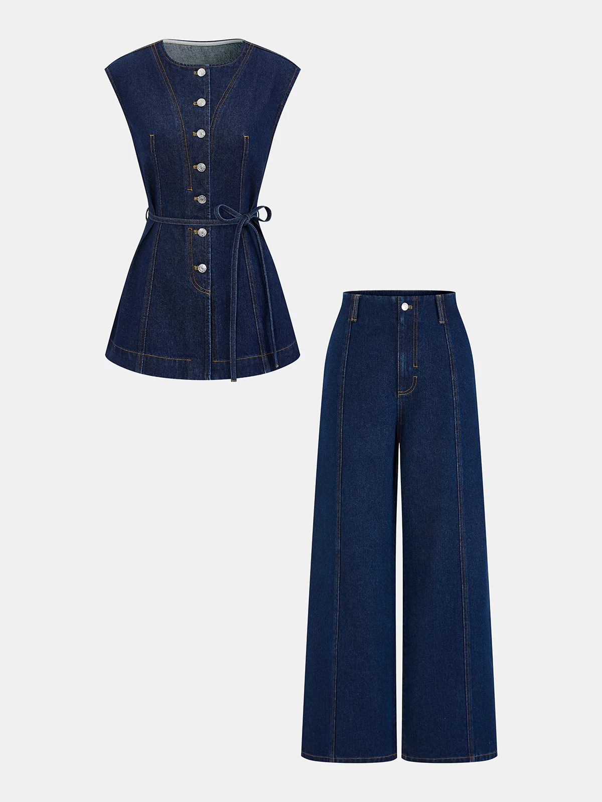 Denim Wide-Leg Jeans - Image 3