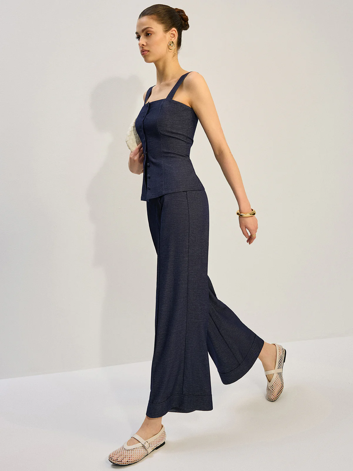 Denim Wide-Leg Pants - Image 3