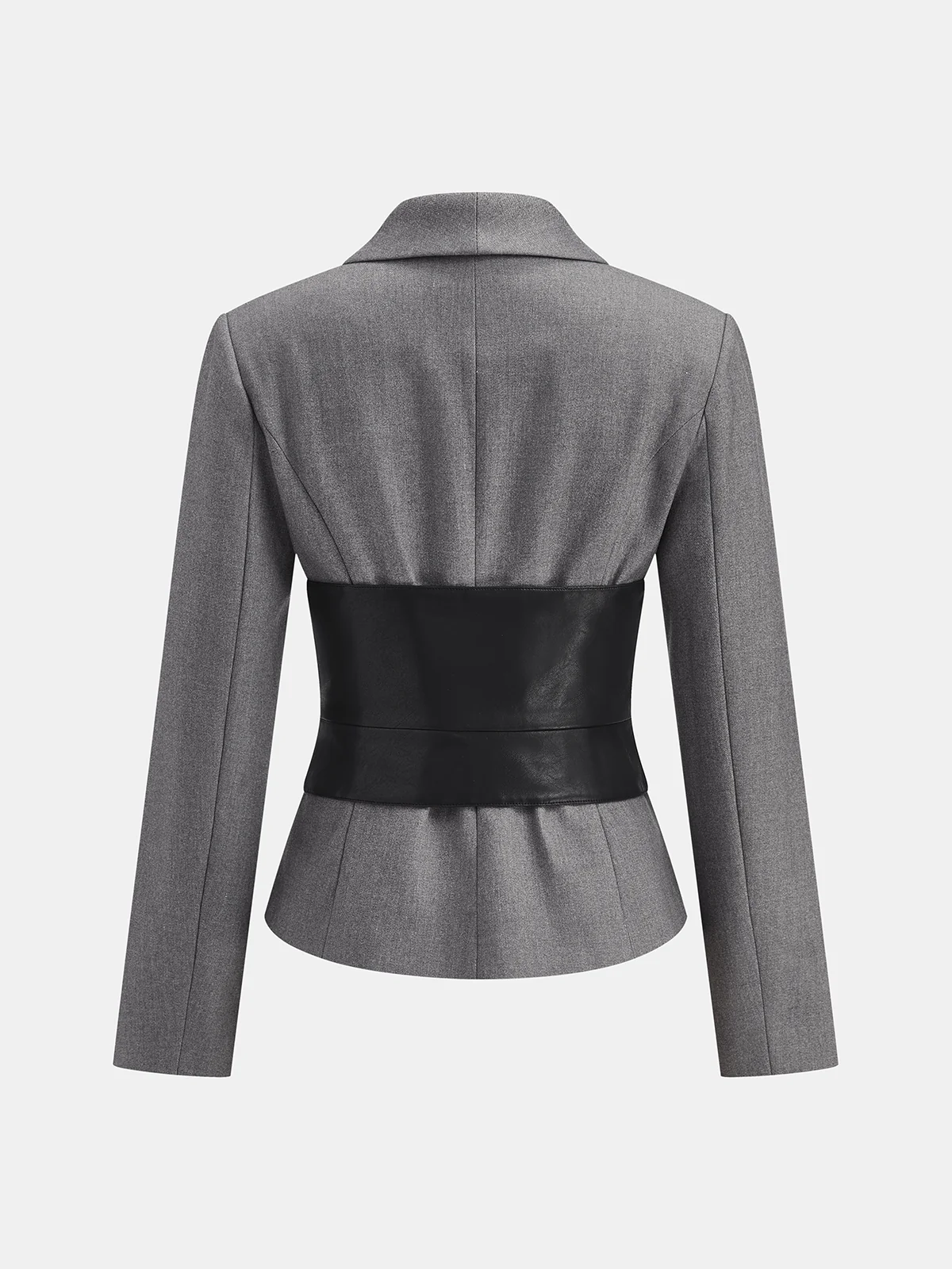 Detachable Waist Belt Lapel Tailored Blazer - Image 2
