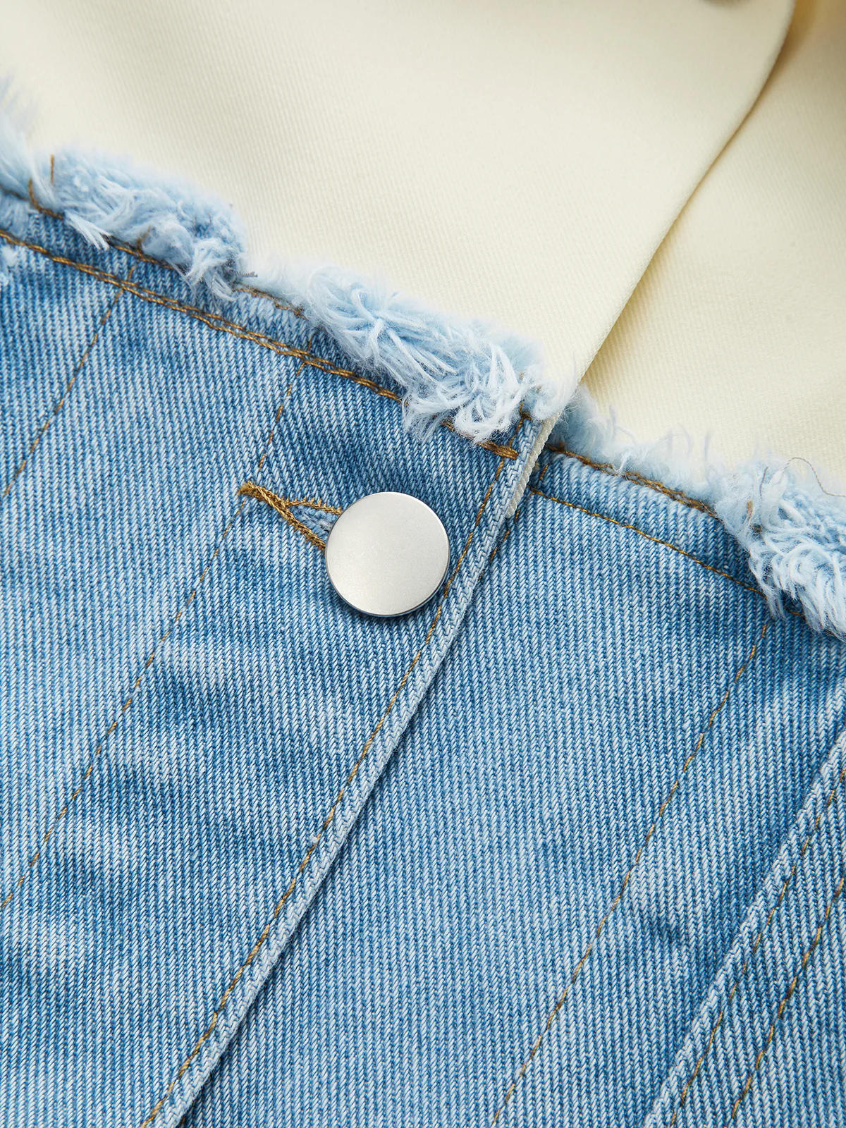 Distressed Detail Denim Paneled Jacket - Image 4
