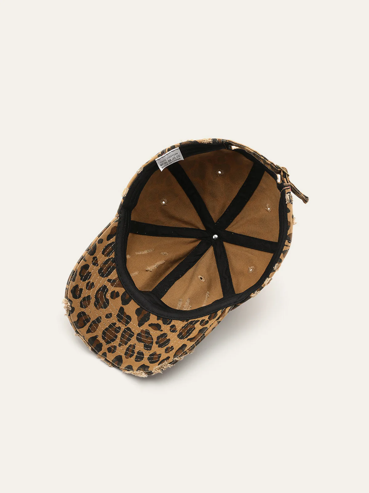 Distressed Leopard Print Hat - Image 4