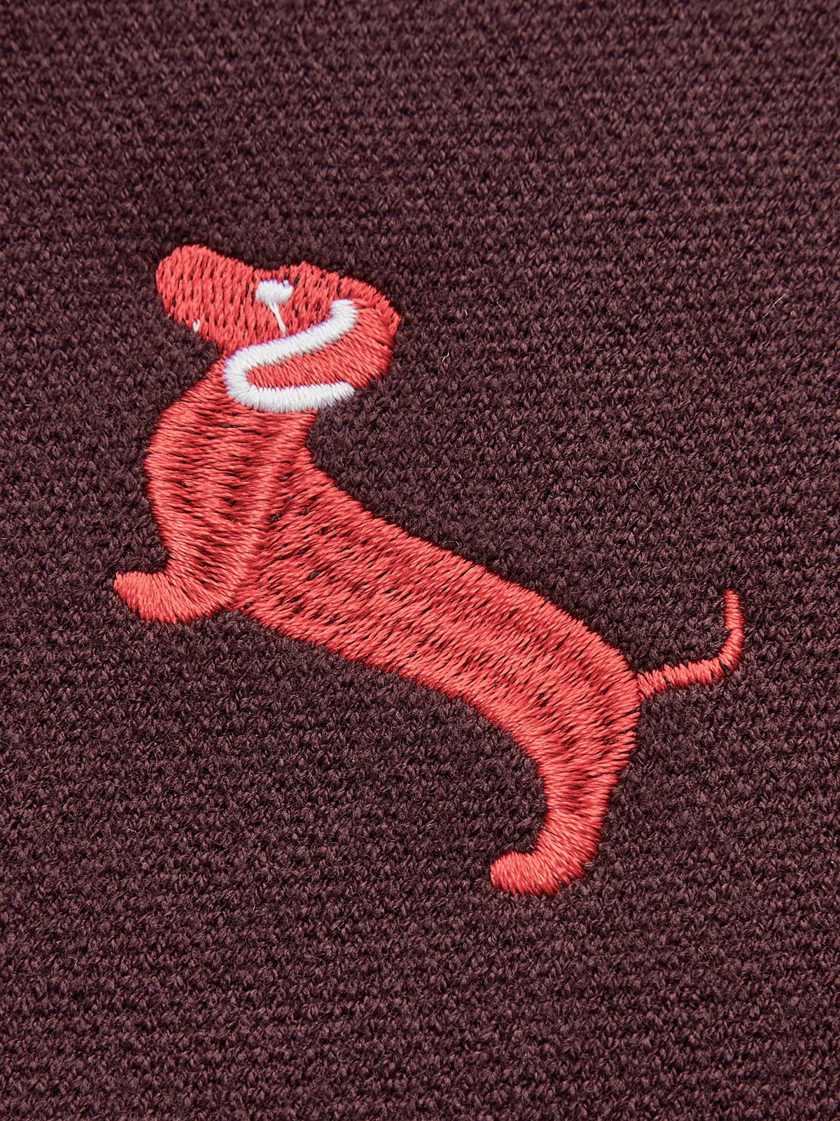Dog Embroidered V-Neck Cardigan - Image 5