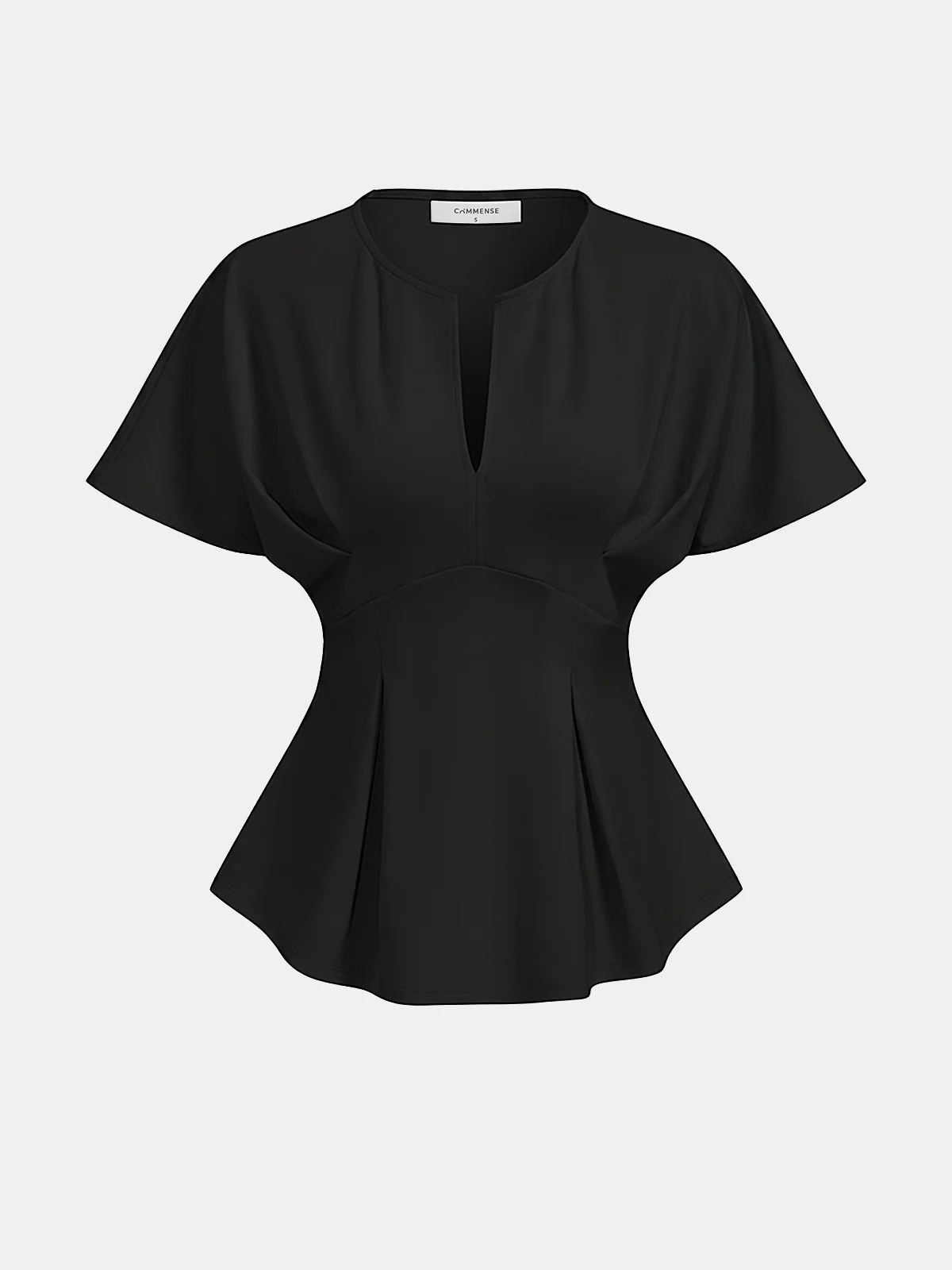 Dolman Sleeve Peplum Fitted Blouse - Image 5
