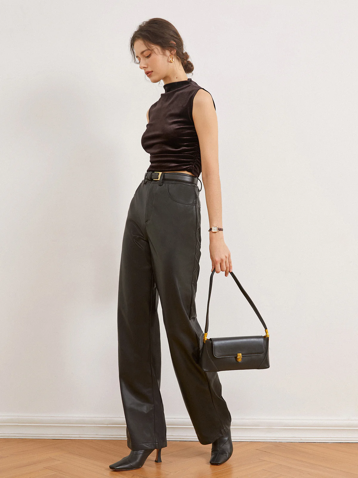 Velvet Mock Neck Tank Top - Image 3