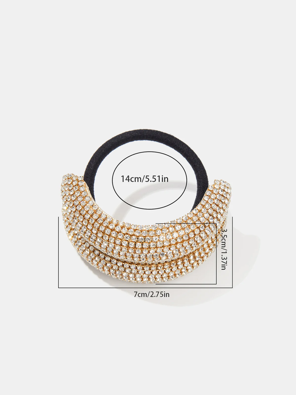 Double Band Rhinestone Ponytail Holder - Image 3