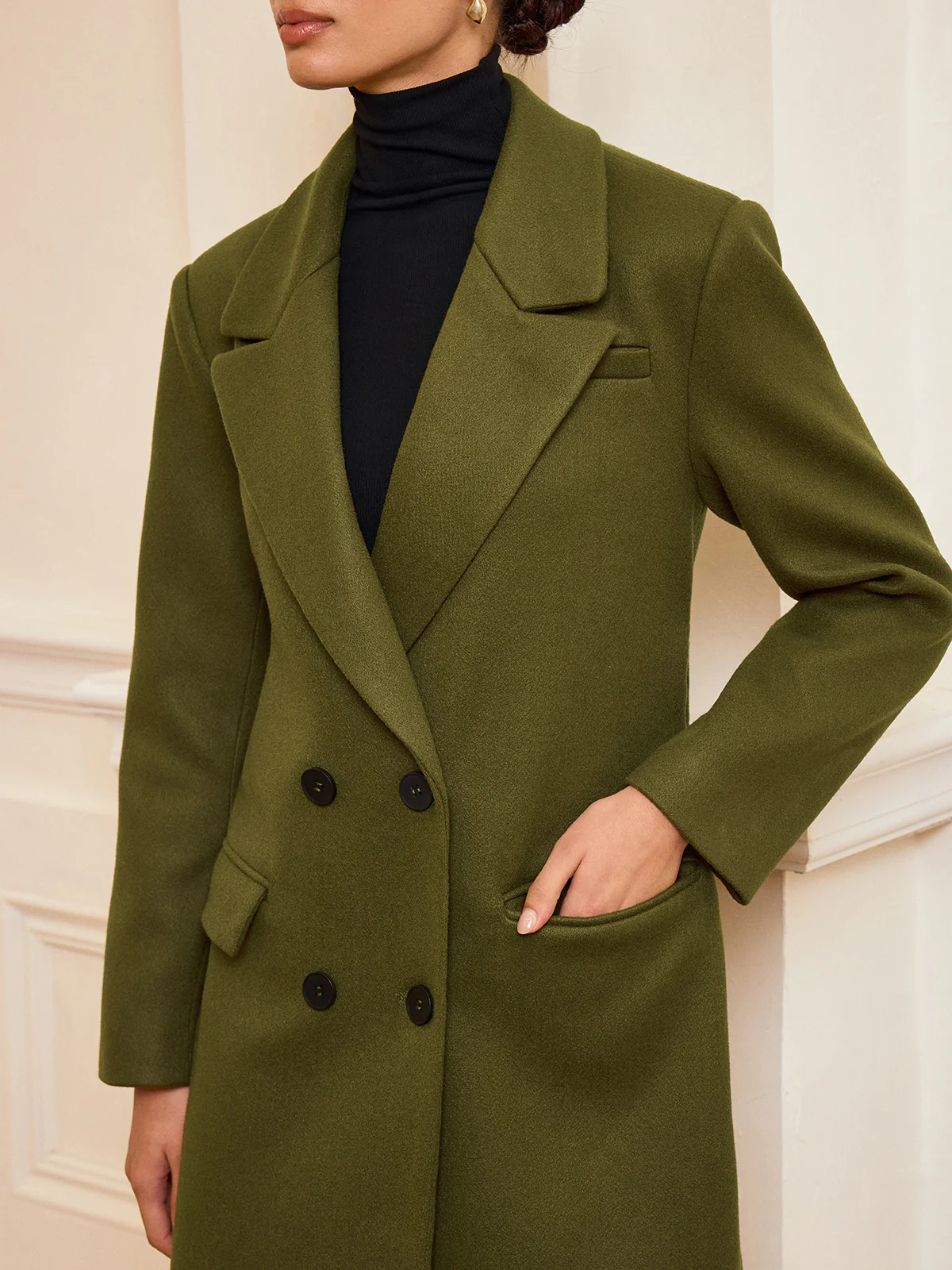 Double-Breasted Belted Long Coat - Image 5