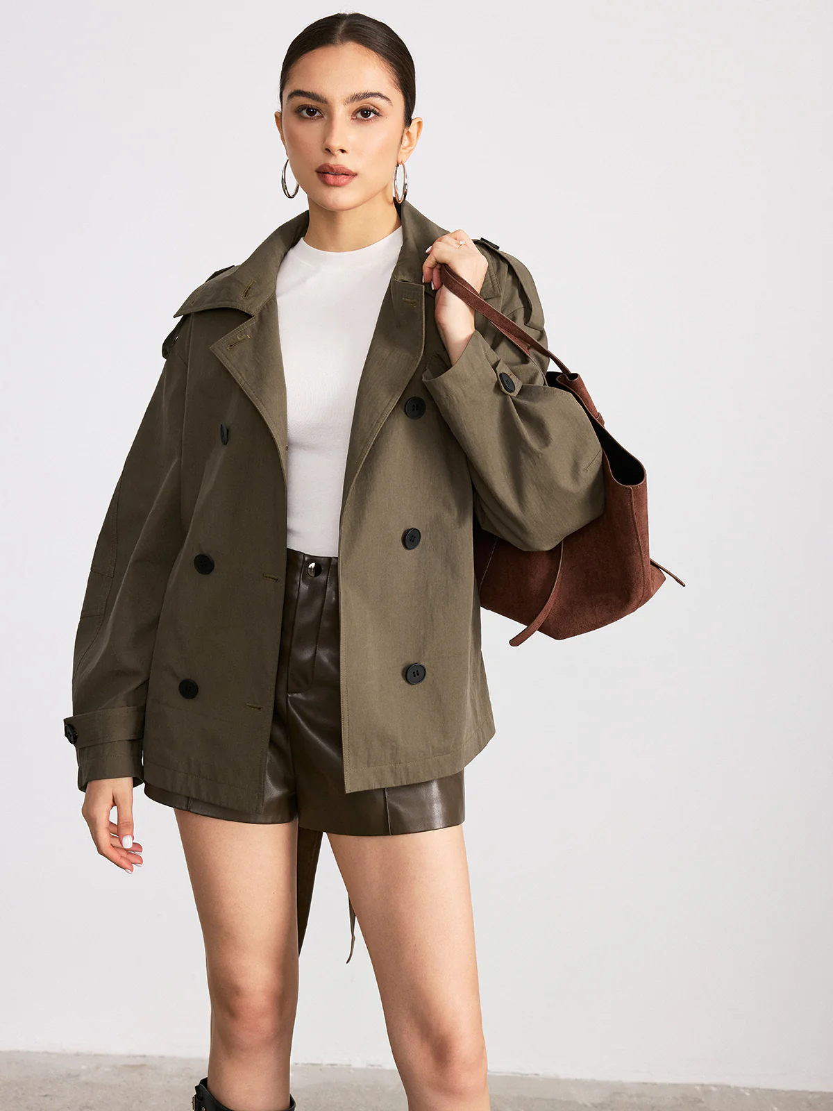 Double-Breasted Belted Trench Coat - Image 4