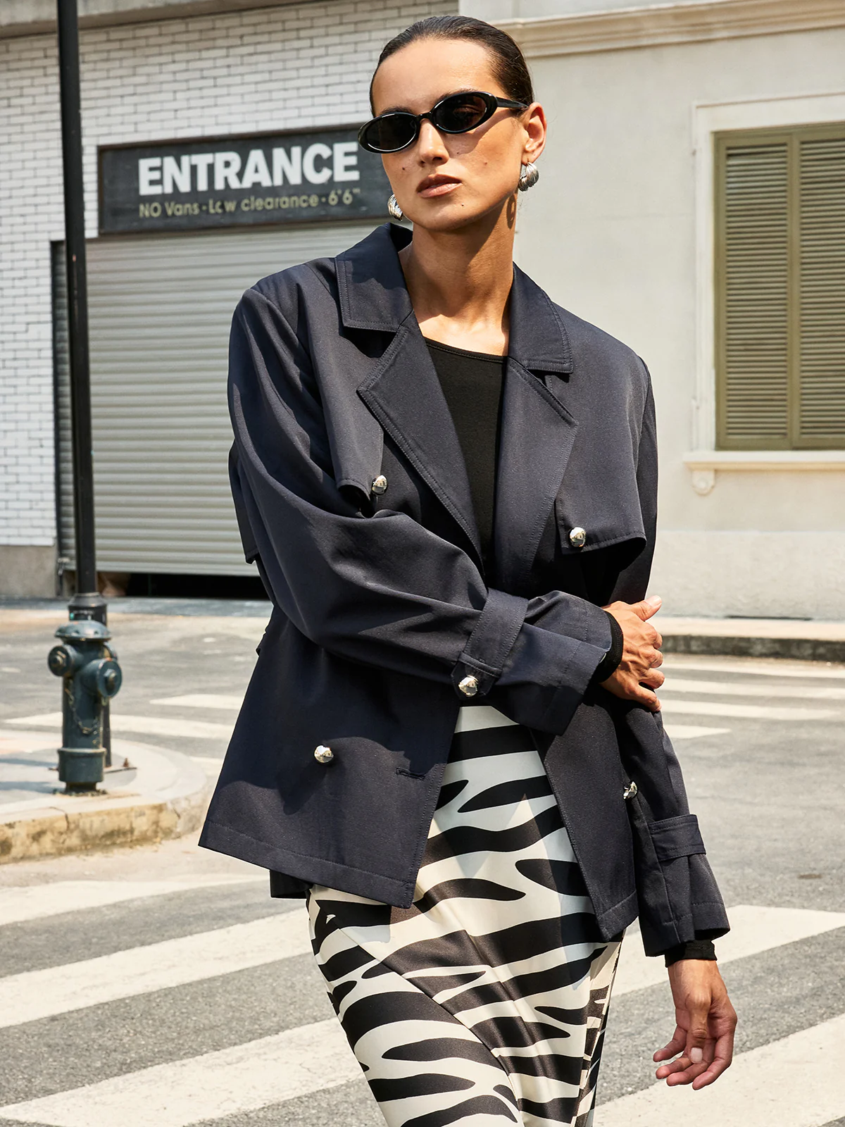 Double-Breasted Belted Trench Coat - Image 6
