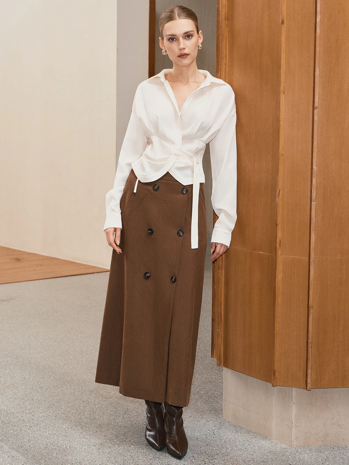 Double Breasted Maxi Skirt - Image 3