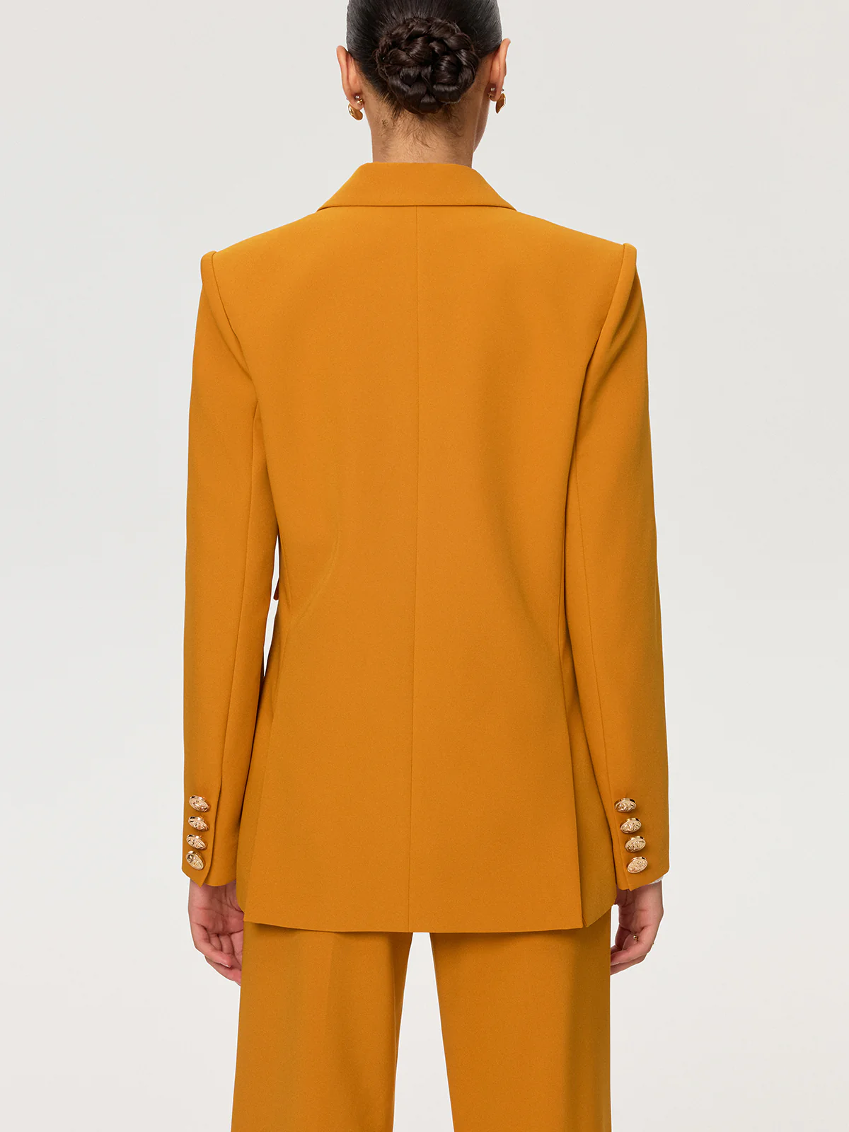 Double-Breasted Metal Button Blazer - Image 7