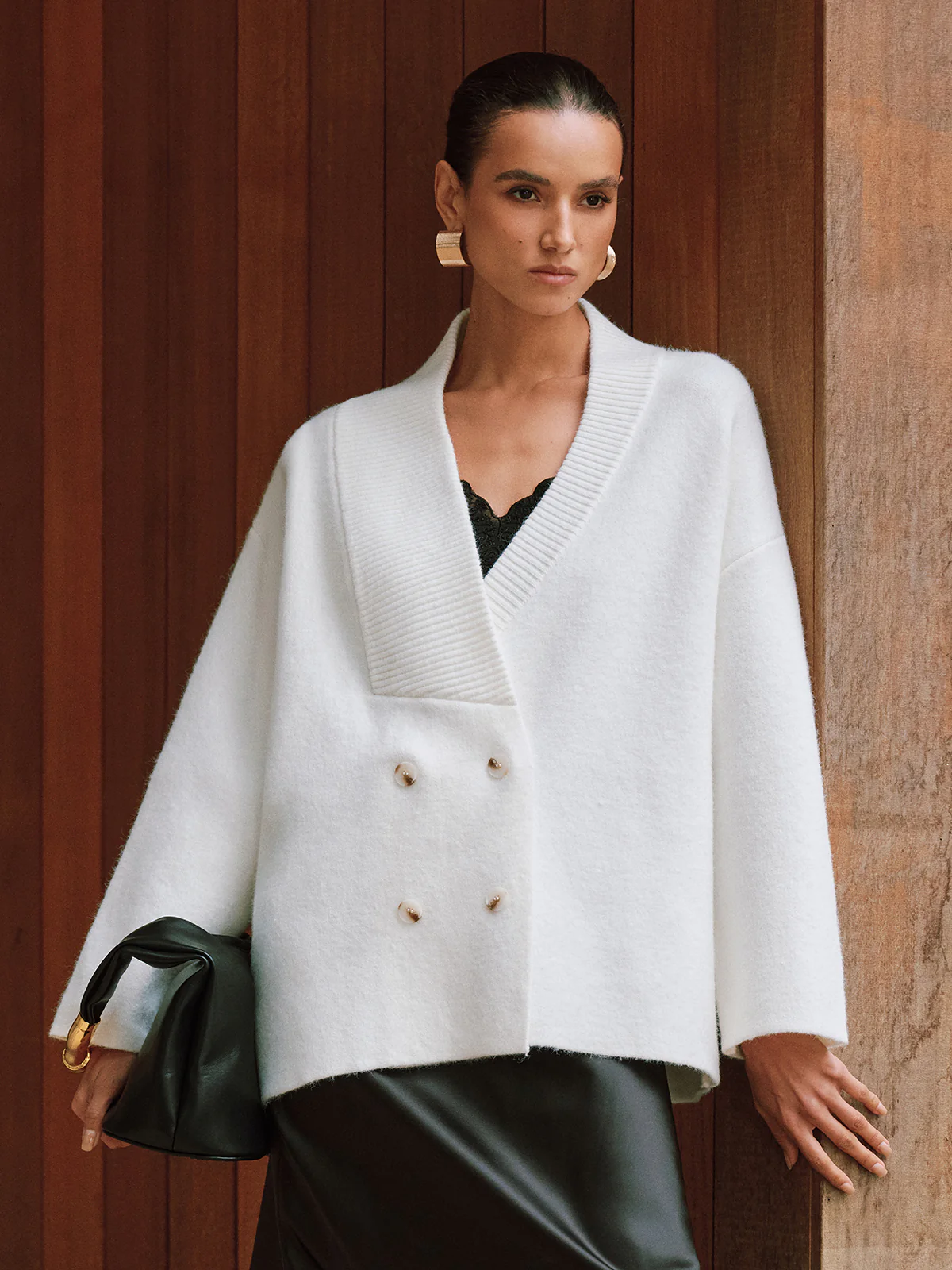 Double-Breasted Oversized Cardigan - Image 2