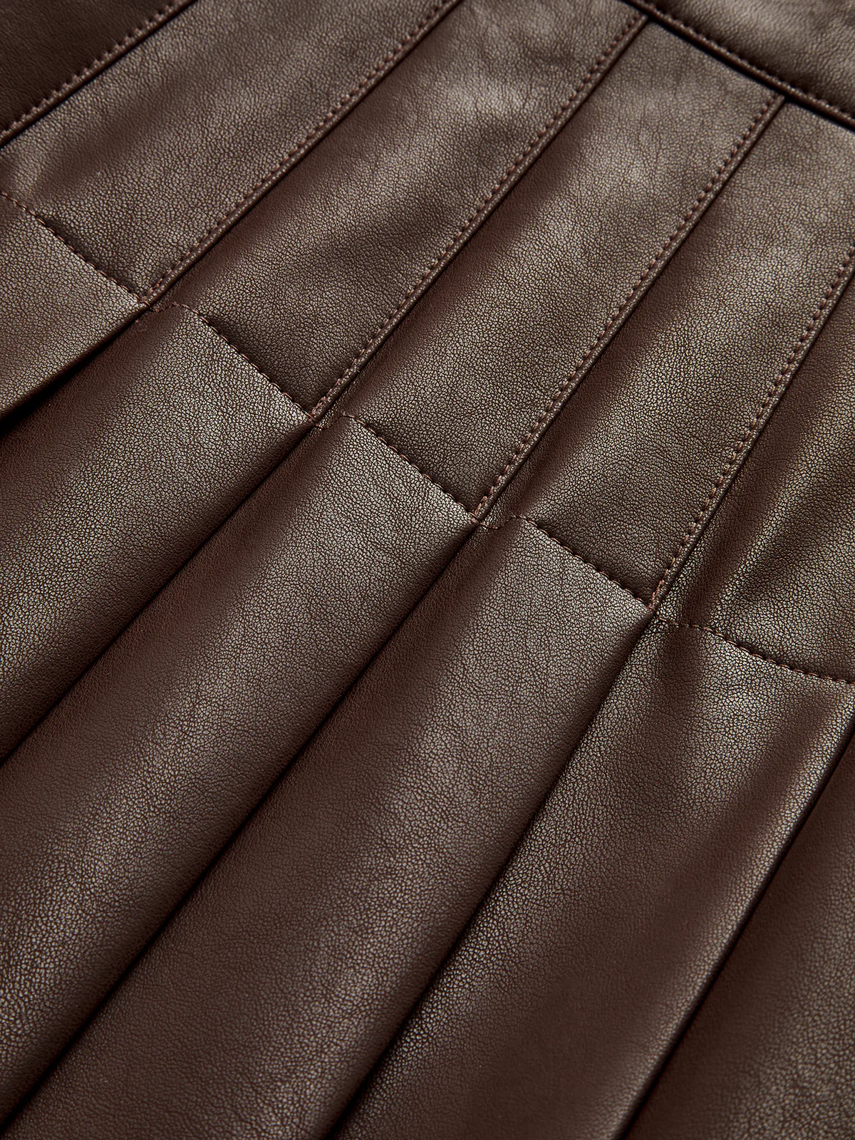 Double Buckle Detail Faux Leather Midi Skirt - Image 4