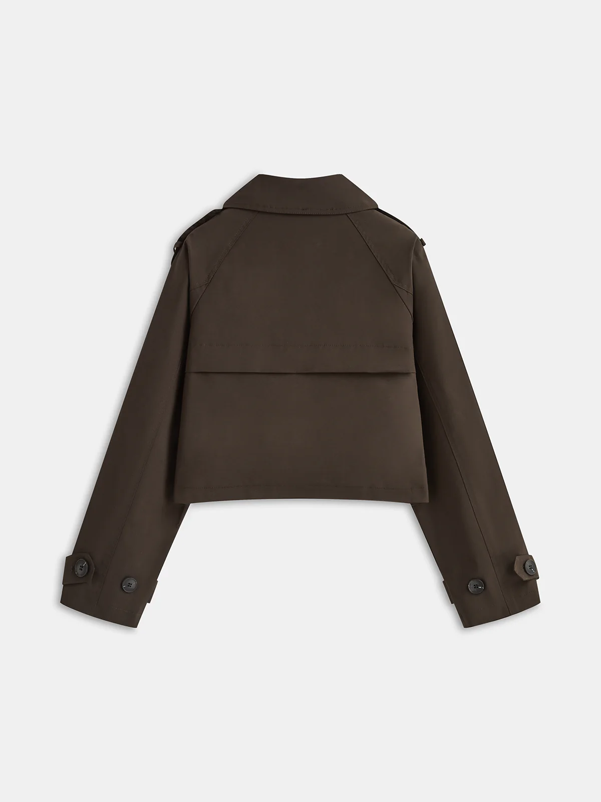 Double-Button Cropped Trench Coat - Image 3