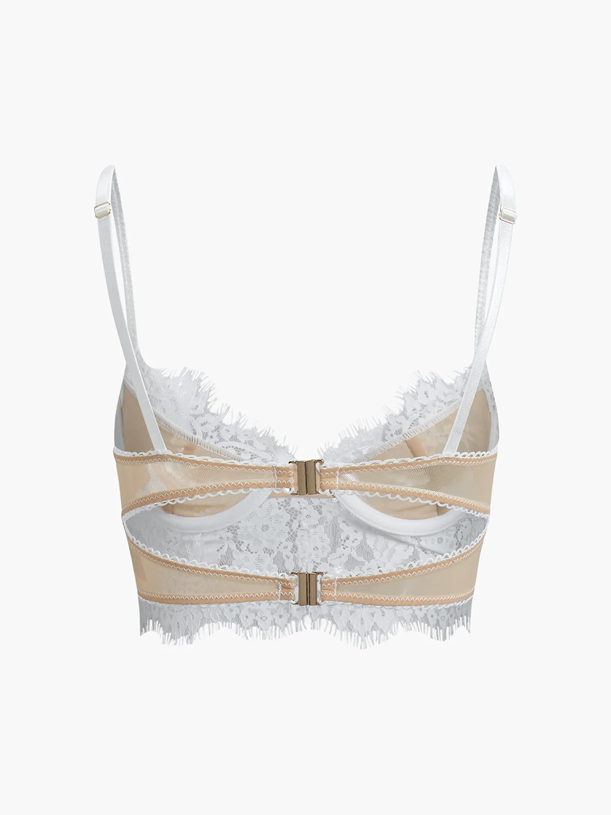 Semi-Sheer Double Hook Lace Crop Cami Top - Image 5
