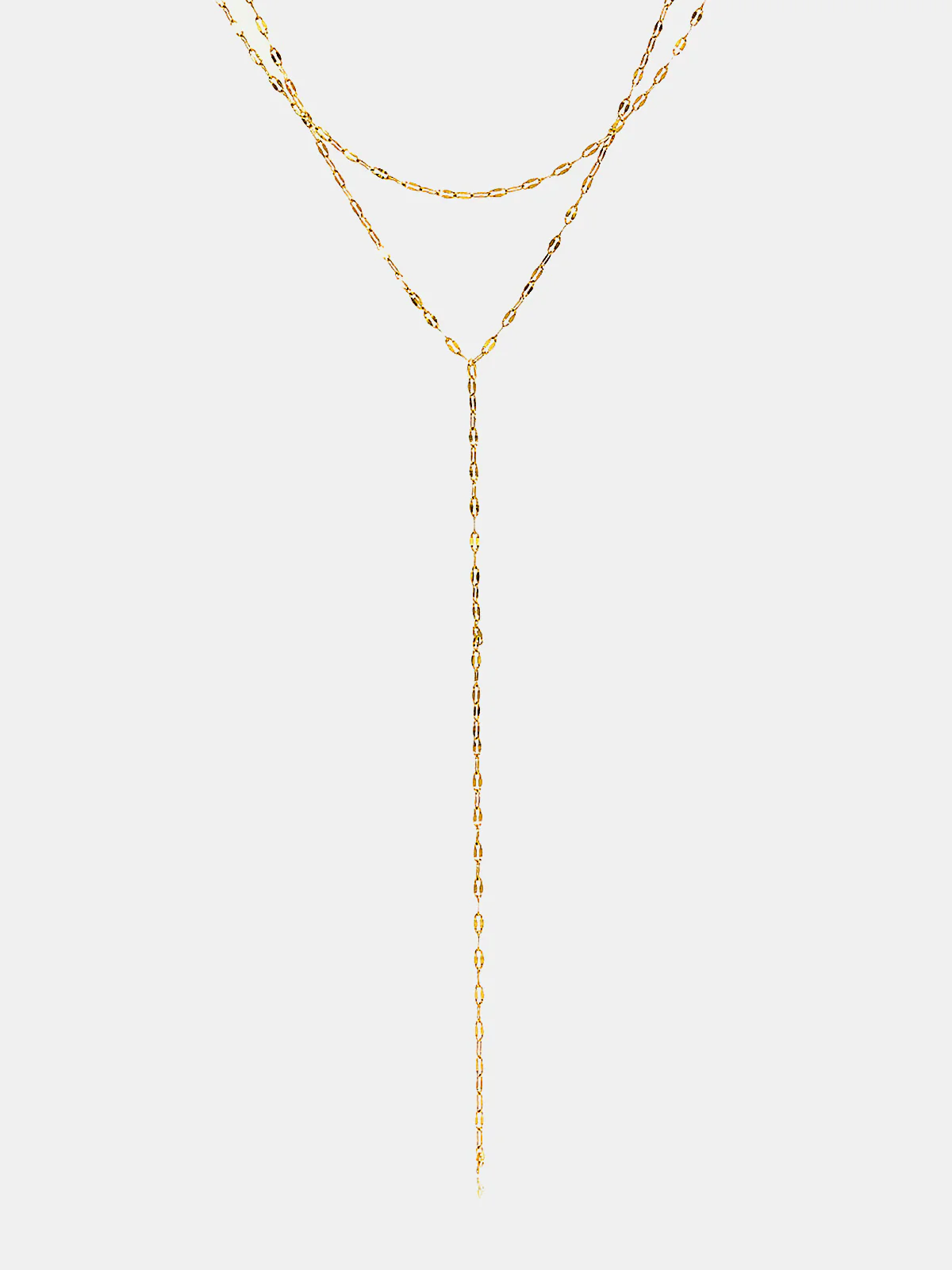 Double Layer Y-Drop Lariat Necklace - Image 2