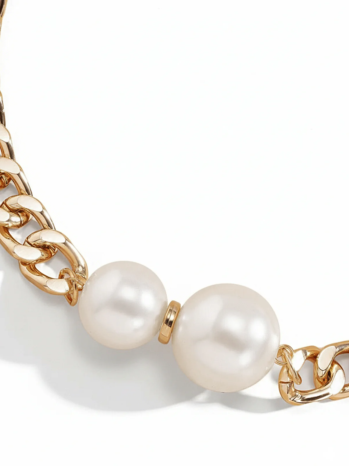 Double Pearl Chain Necklace - Image 4