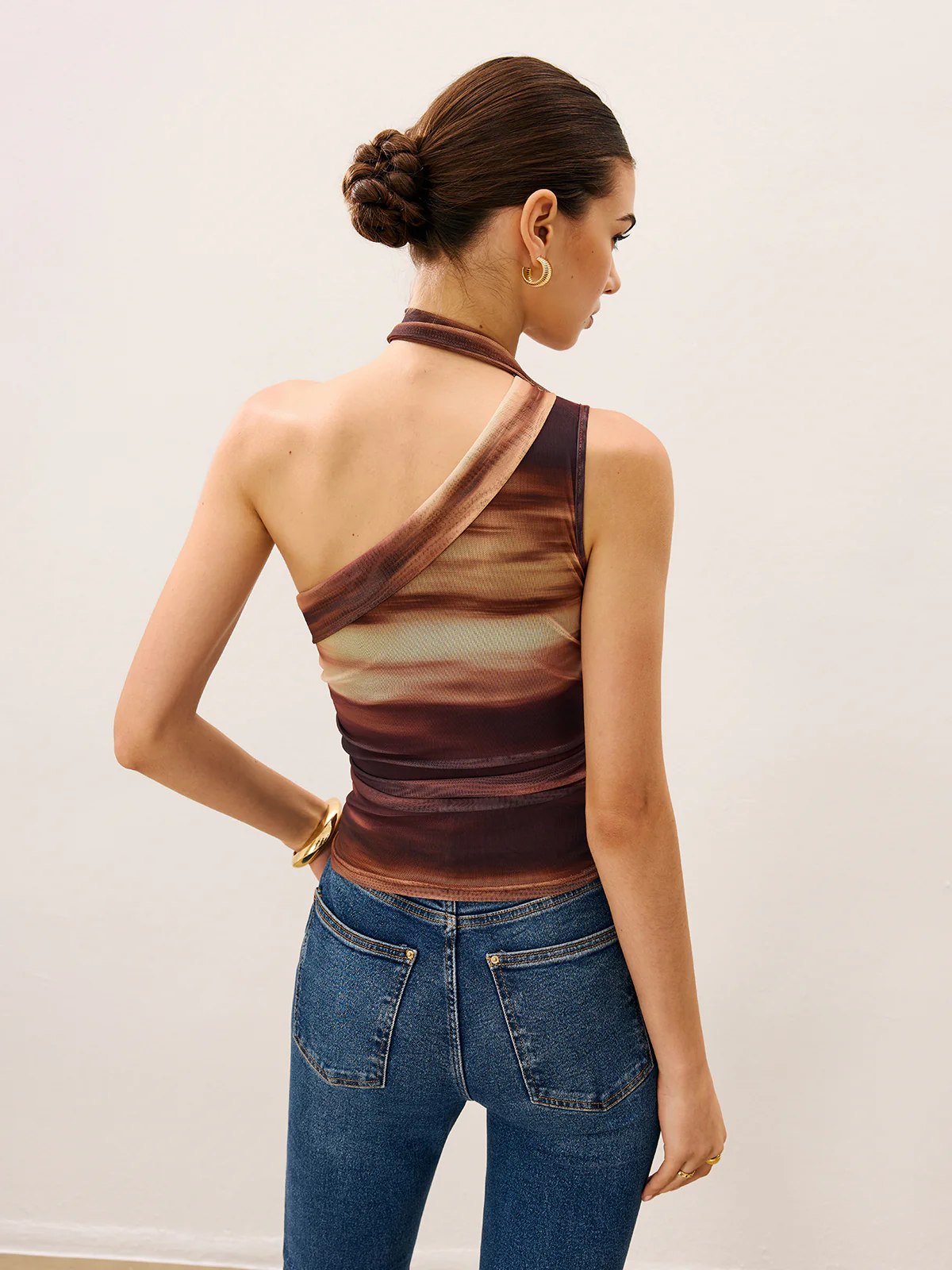 Dradient Top With Scarf-Detail - Image 6