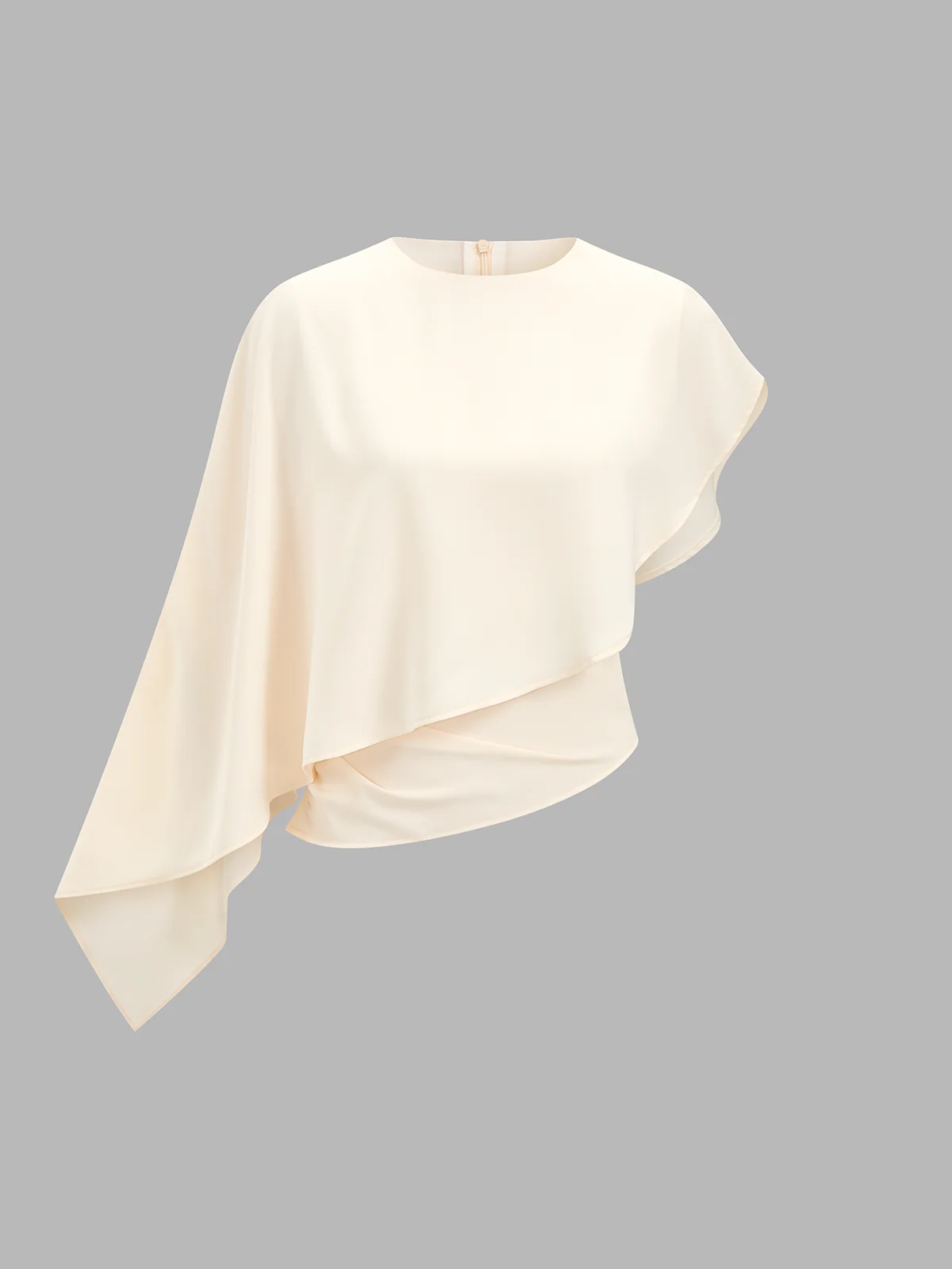 Draped Asymmetrical Satin Blouse - Image 2