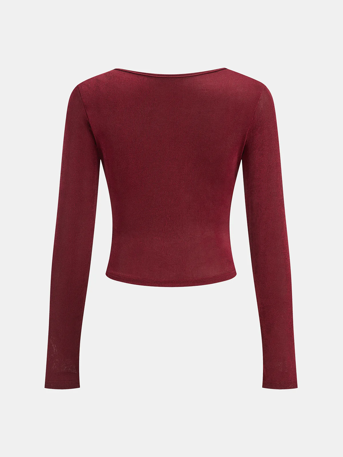 Draped Cowl Neck Long Sleeve T-Shirt - Image 2