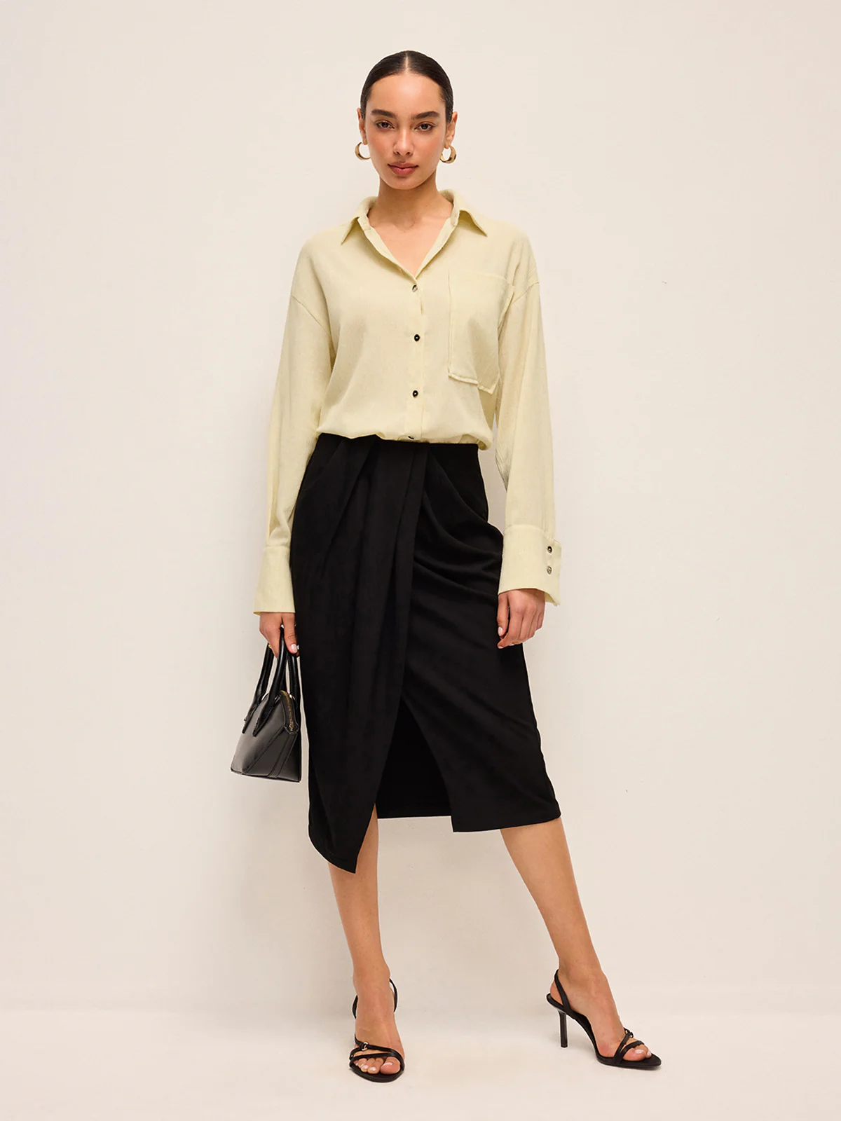 Draped Front Split Skirt - Image 3
