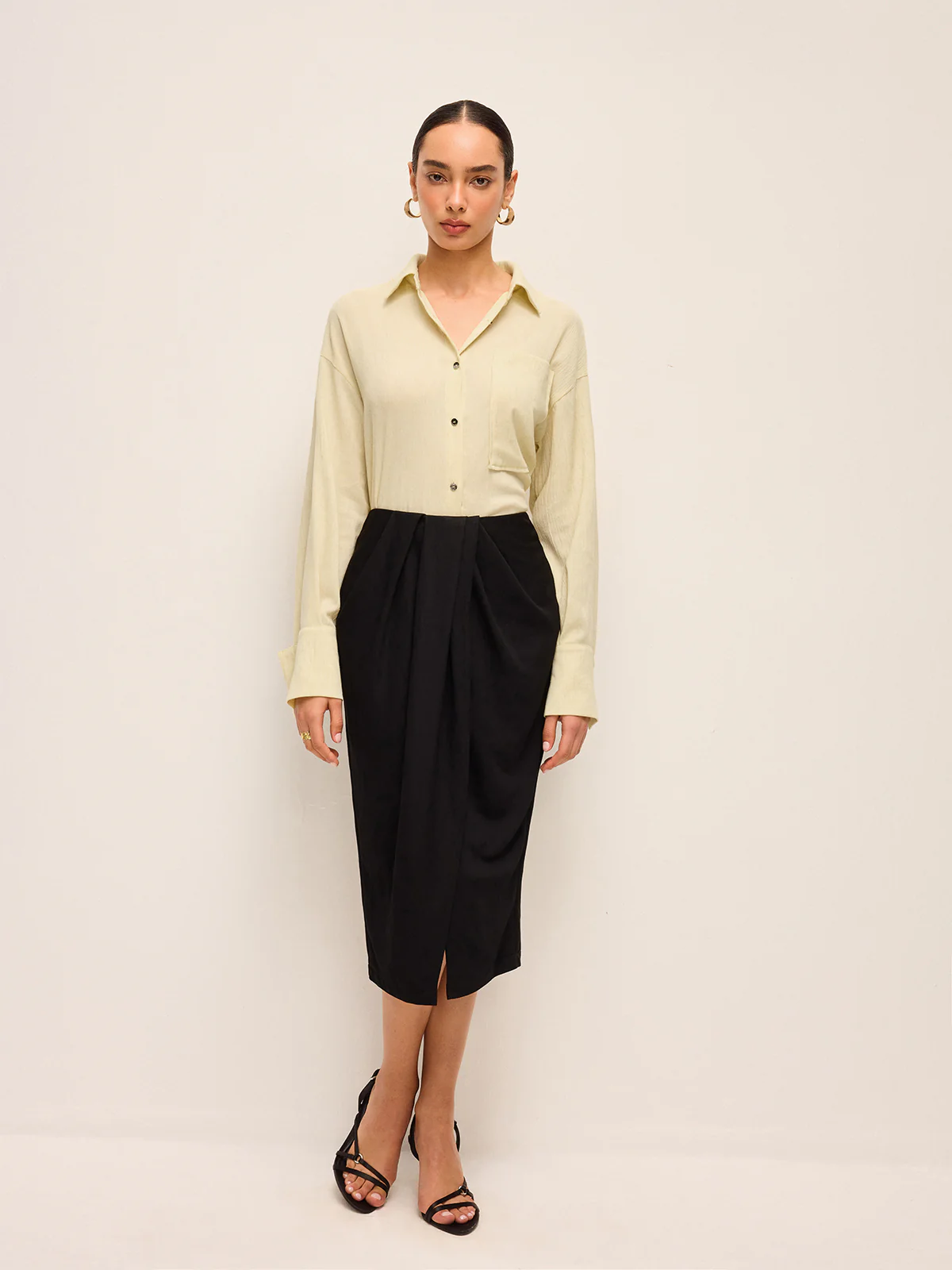 Draped Front Split Skirt - Image 4