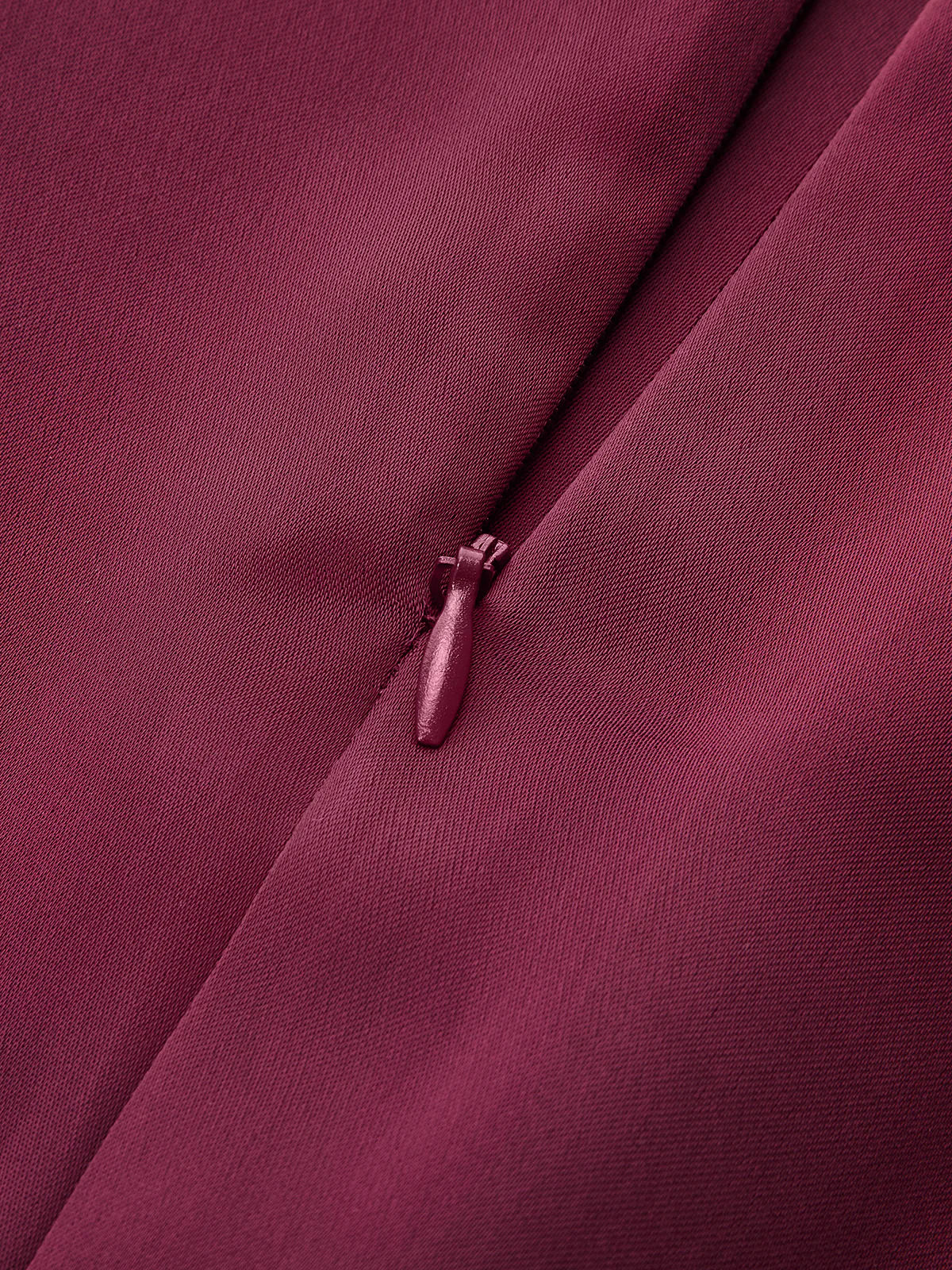 Draped Satin Mock Neck Blouse with Tie - Image 4