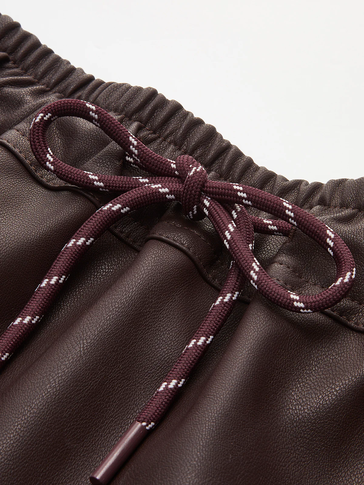 Drawstring Faux Leather Skirt - Image 3