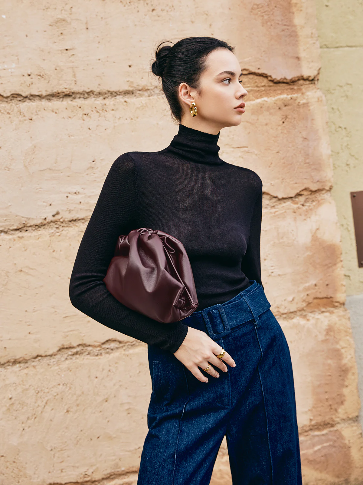 Drawstring Soft Clutch Bag - Image 5