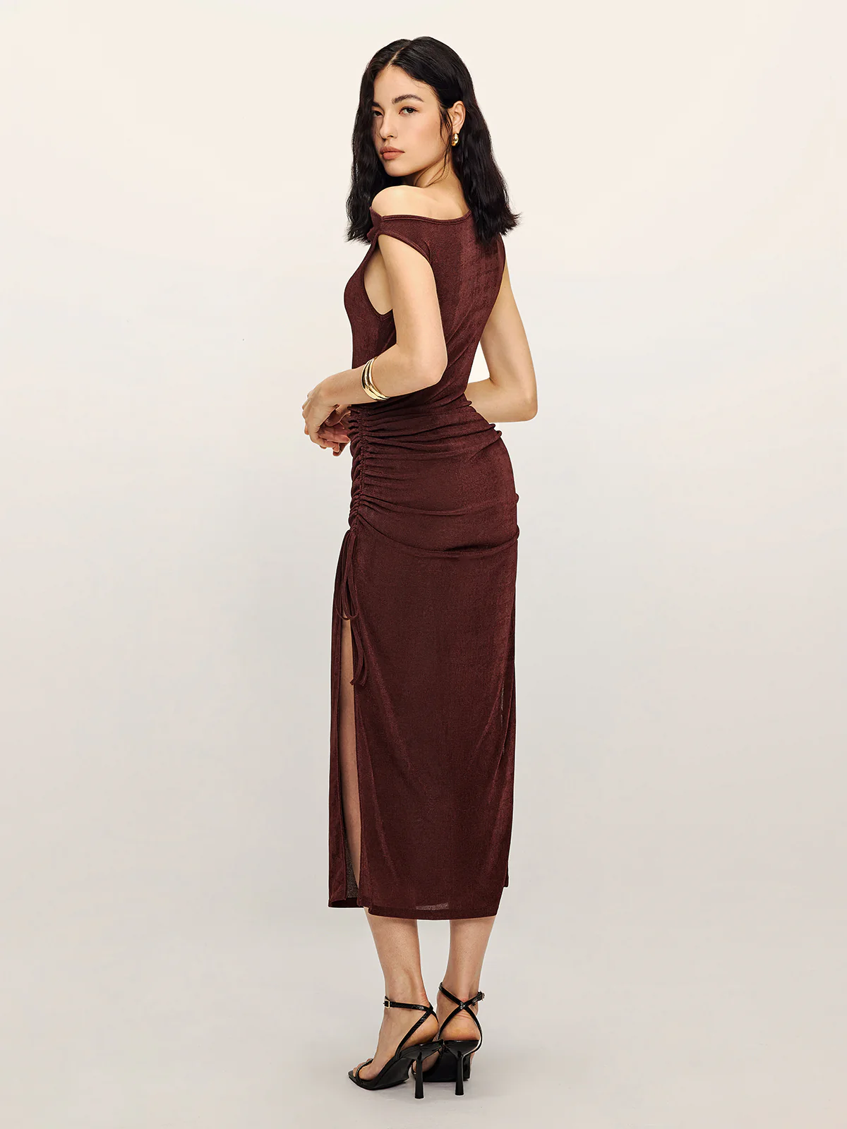 Drawstring Split Tank Midi Dress - Image 3