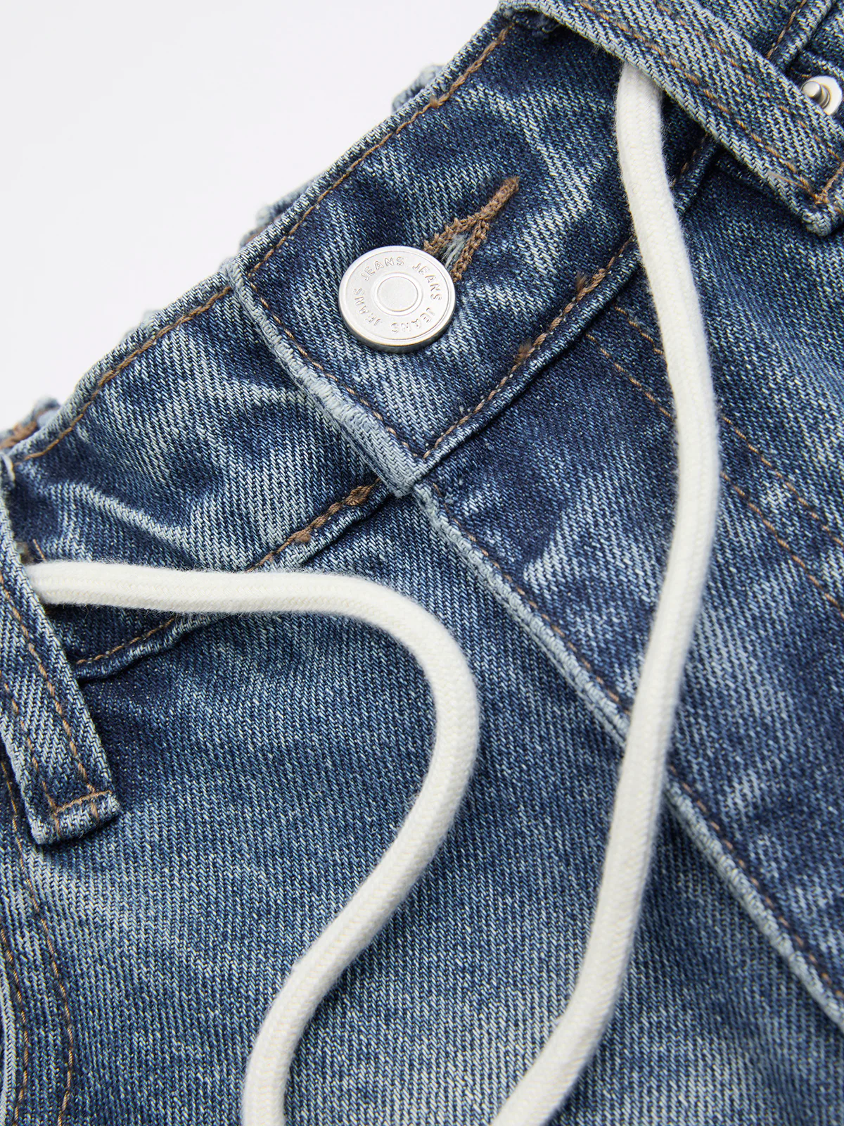 Drawstring Straight-Leg Denim Pants - Image 4
