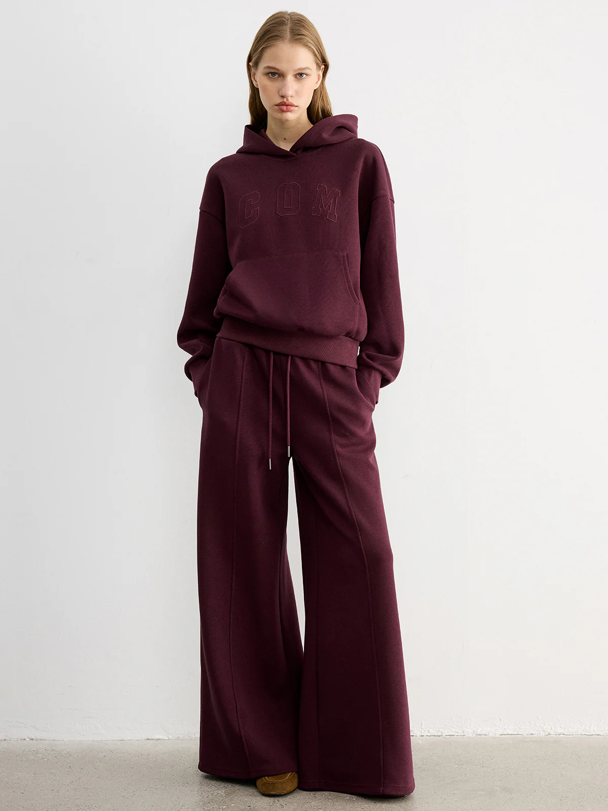 Drawstring Wide-Leg Knit Pants - Image 2