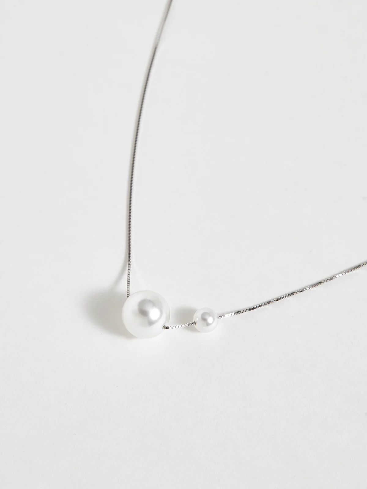Dual Pearl Pendant Necklace - Image 3