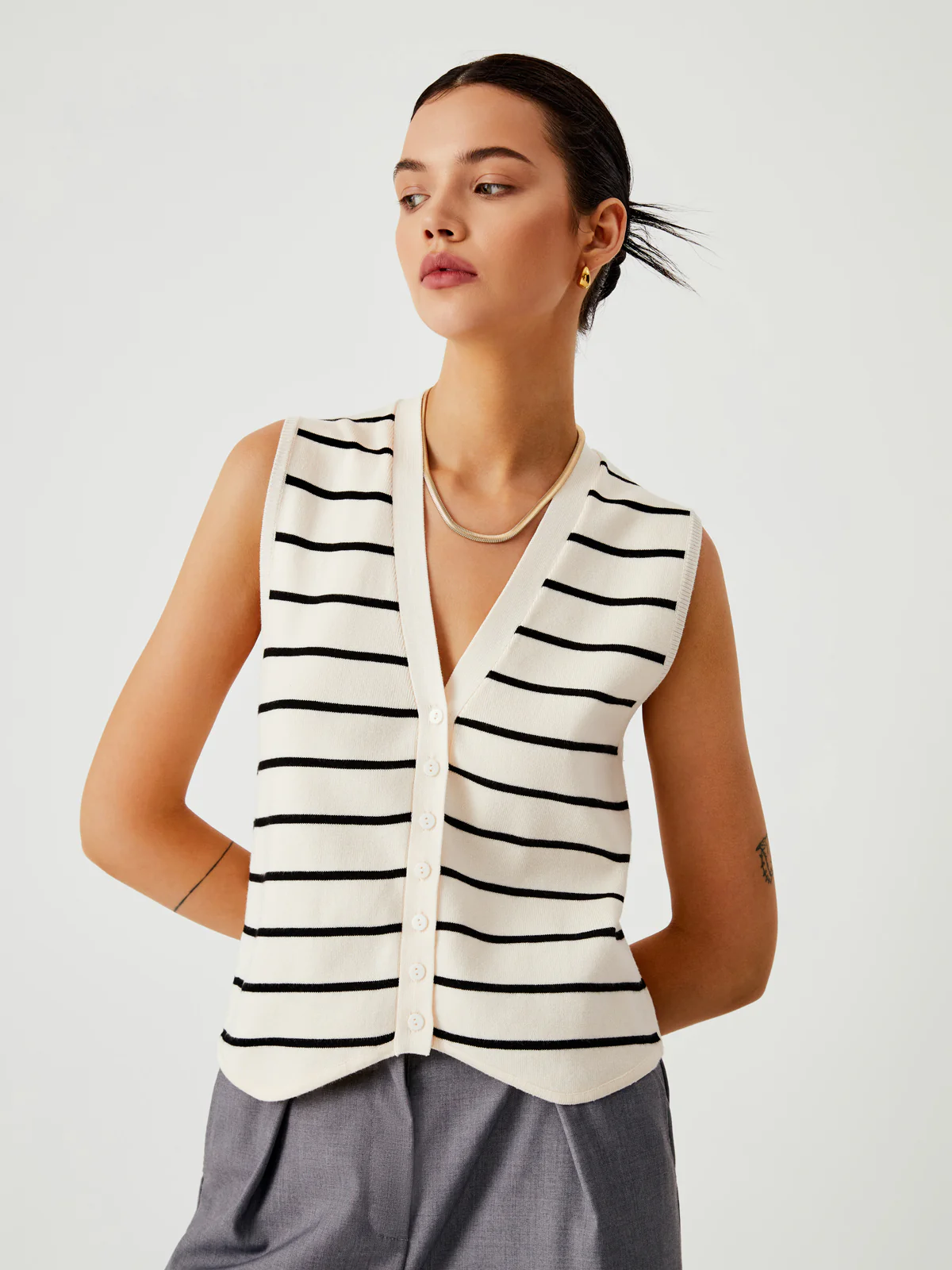 Effortless Stripe Vest - Image 2