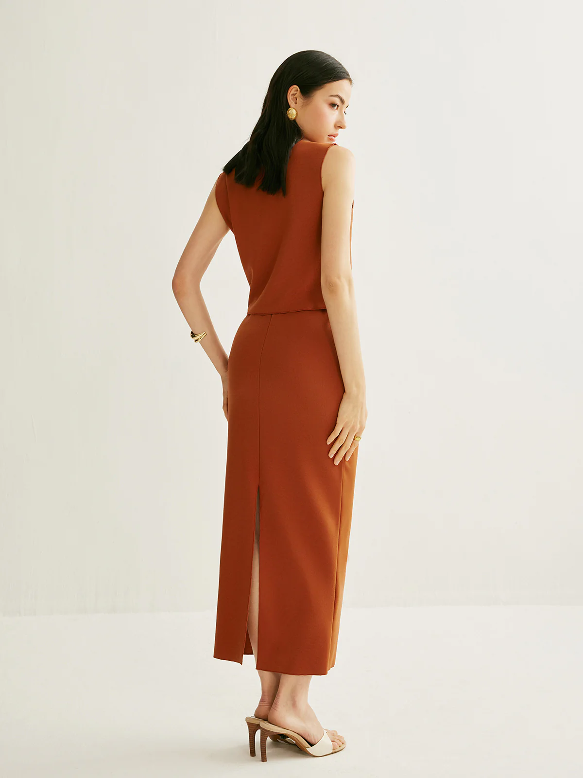 Elastic Waist A-Line Skirt - Image 4