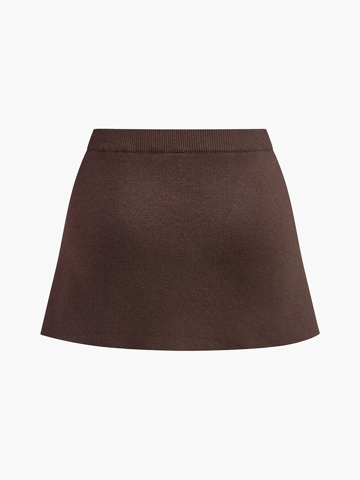 Elastic Waist Pleated Knit Skirt - Image 3