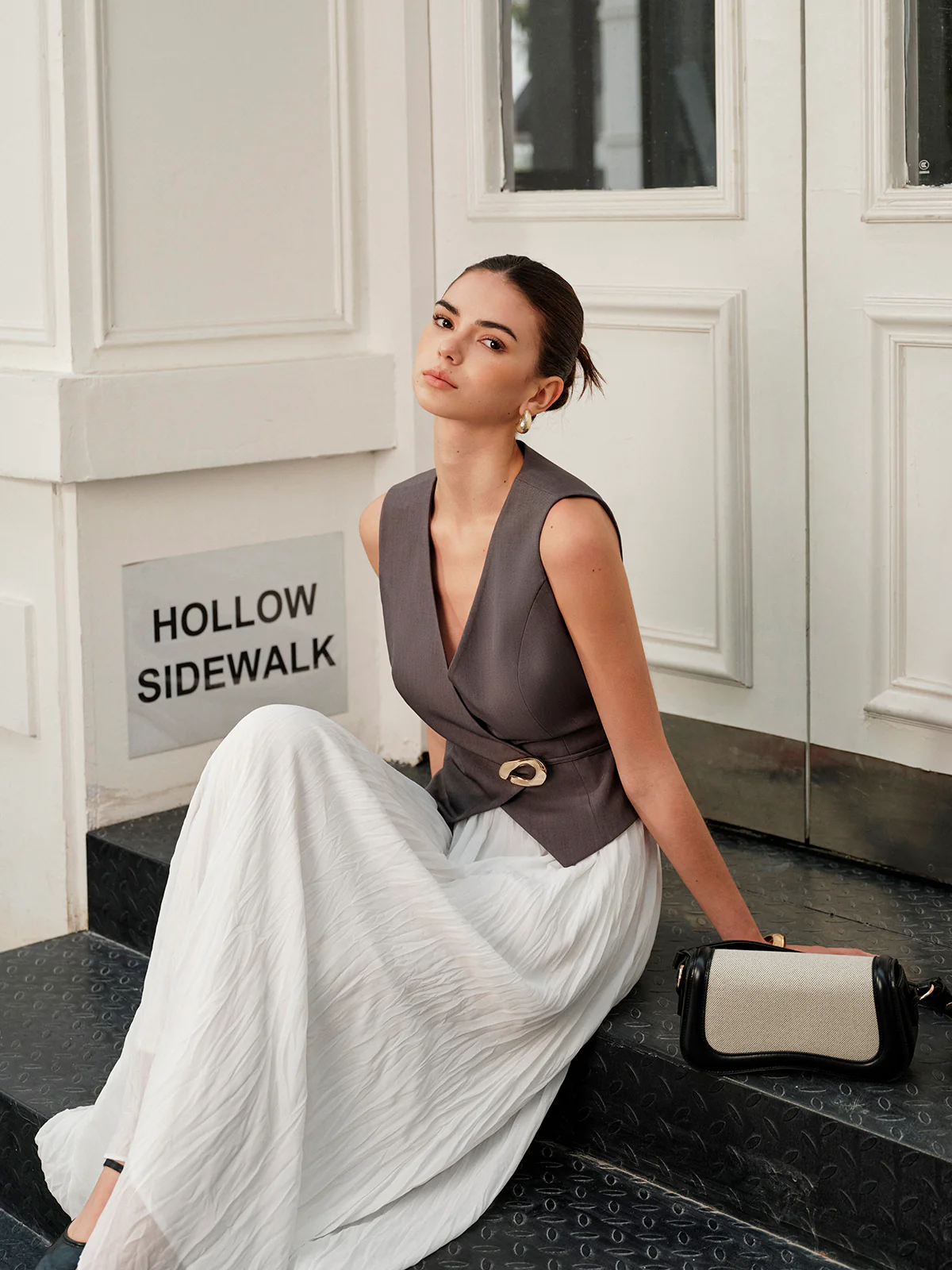 Elastic Waist Pleated Maxi Skirt - Image 2