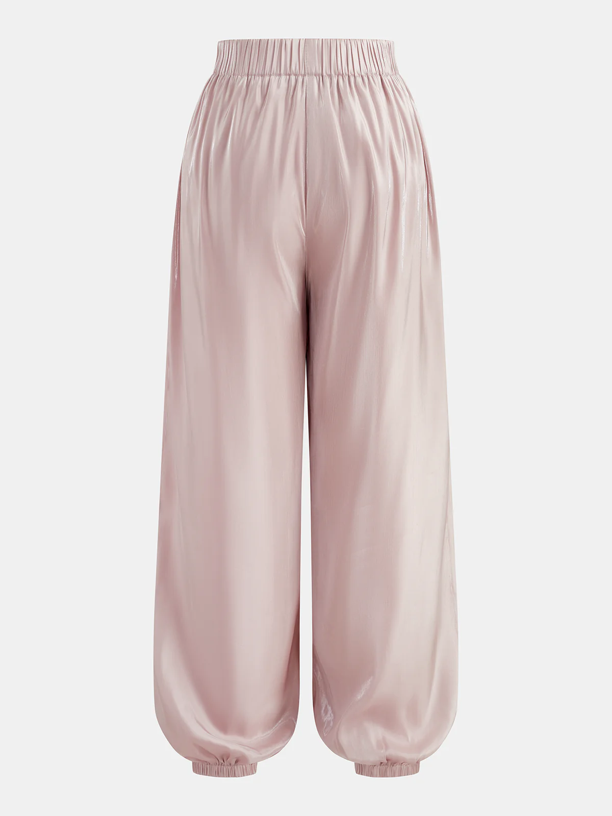 Elastic Waist Shiny Lantern Pants - Image 2