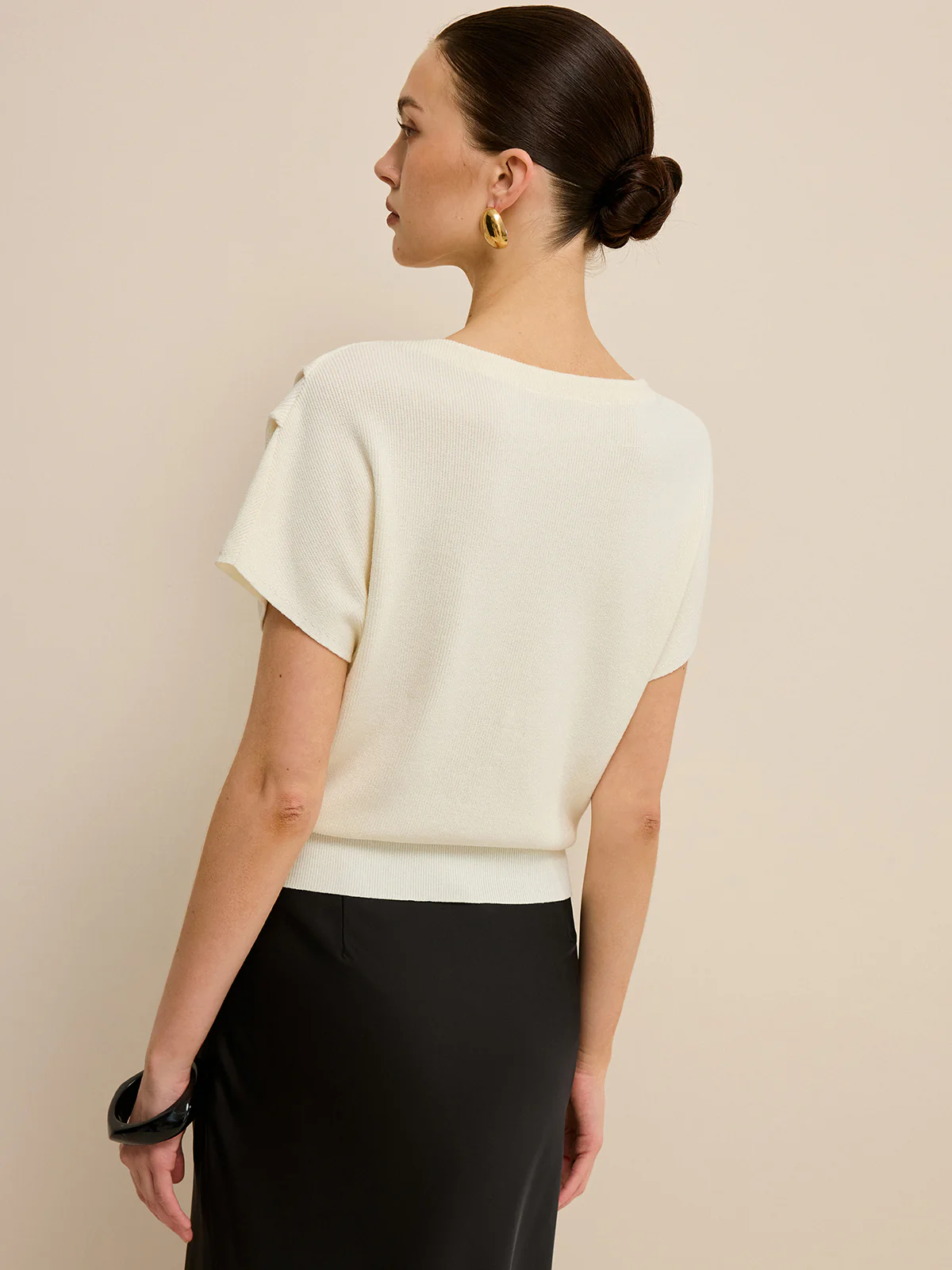 Elasticized Hem Knit Top - Image 6