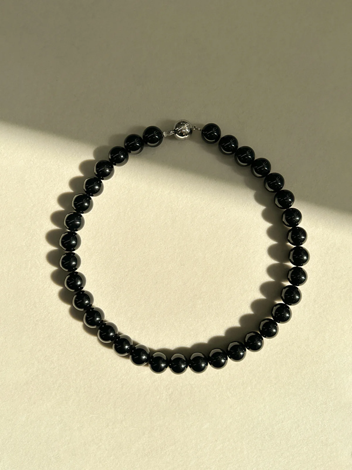 Elegant Black Onyx Bead Necklace - Image 2