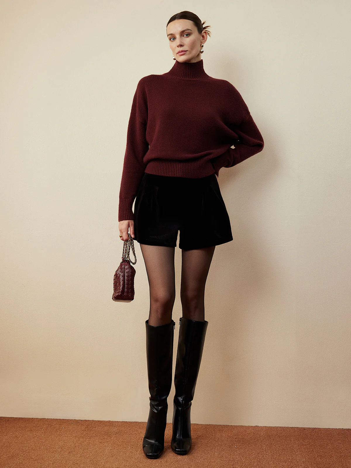 Elegant Mock Neck Shift Sweater - Image 7