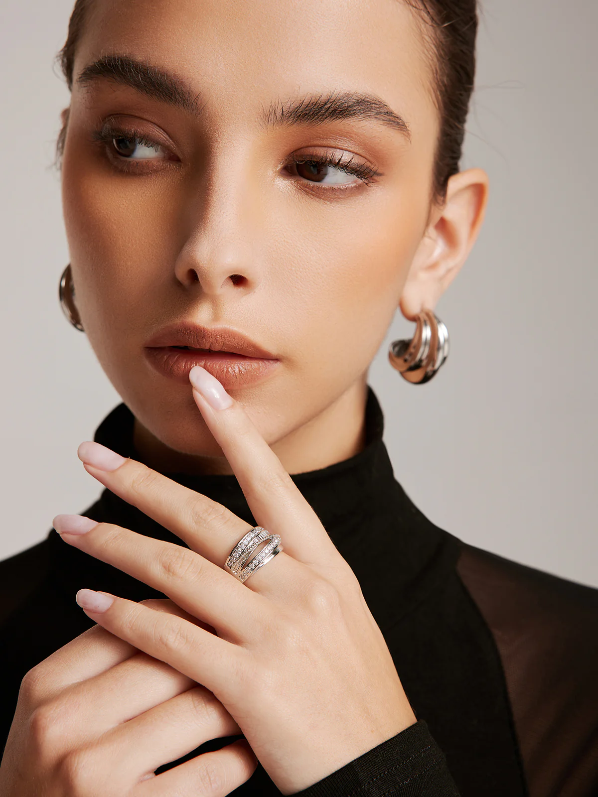 Elegant Multi-Layer Zircon Ring - Image 2