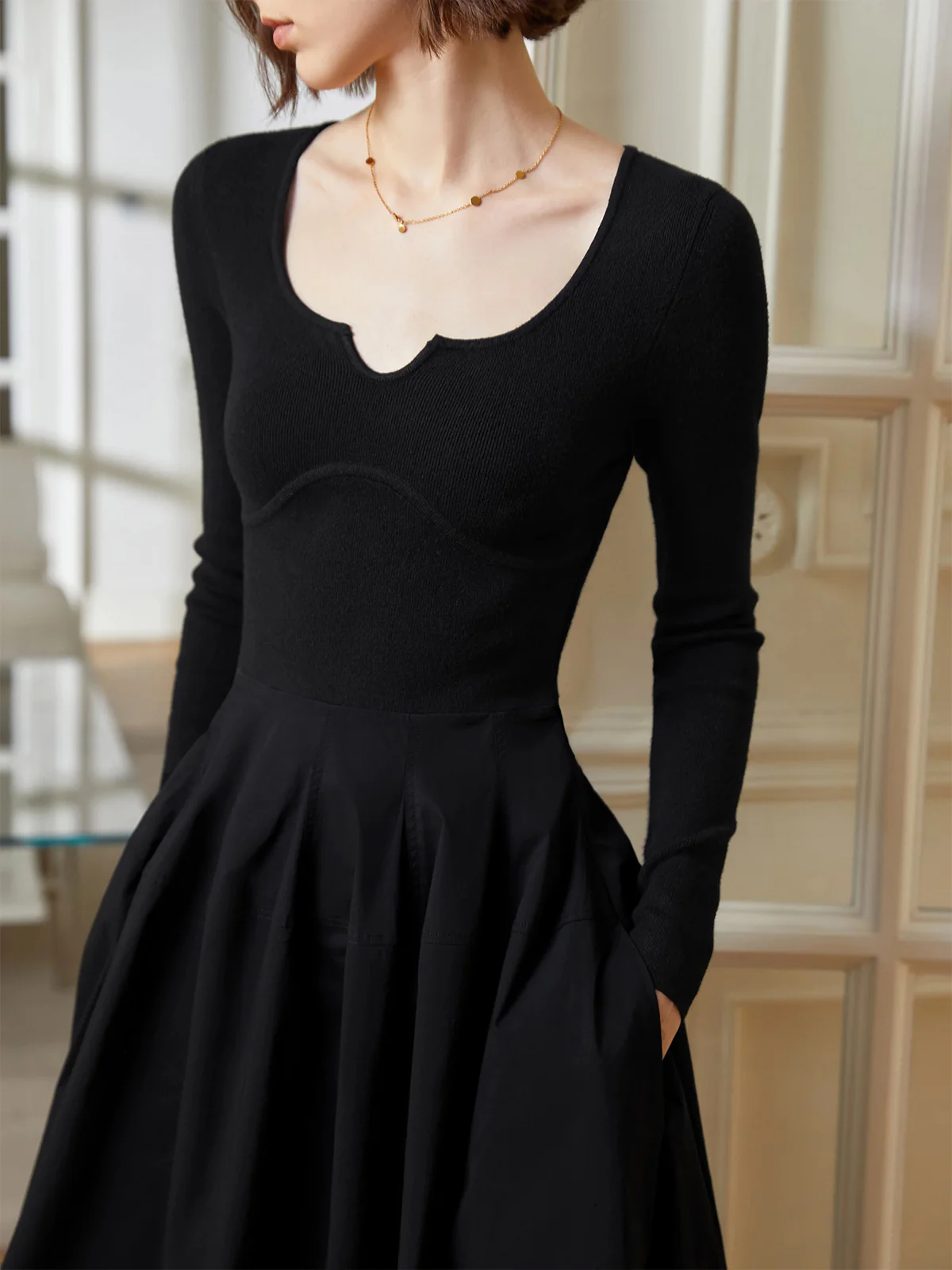 Elegant Umbrella-Shape Panel Dress - Image 3