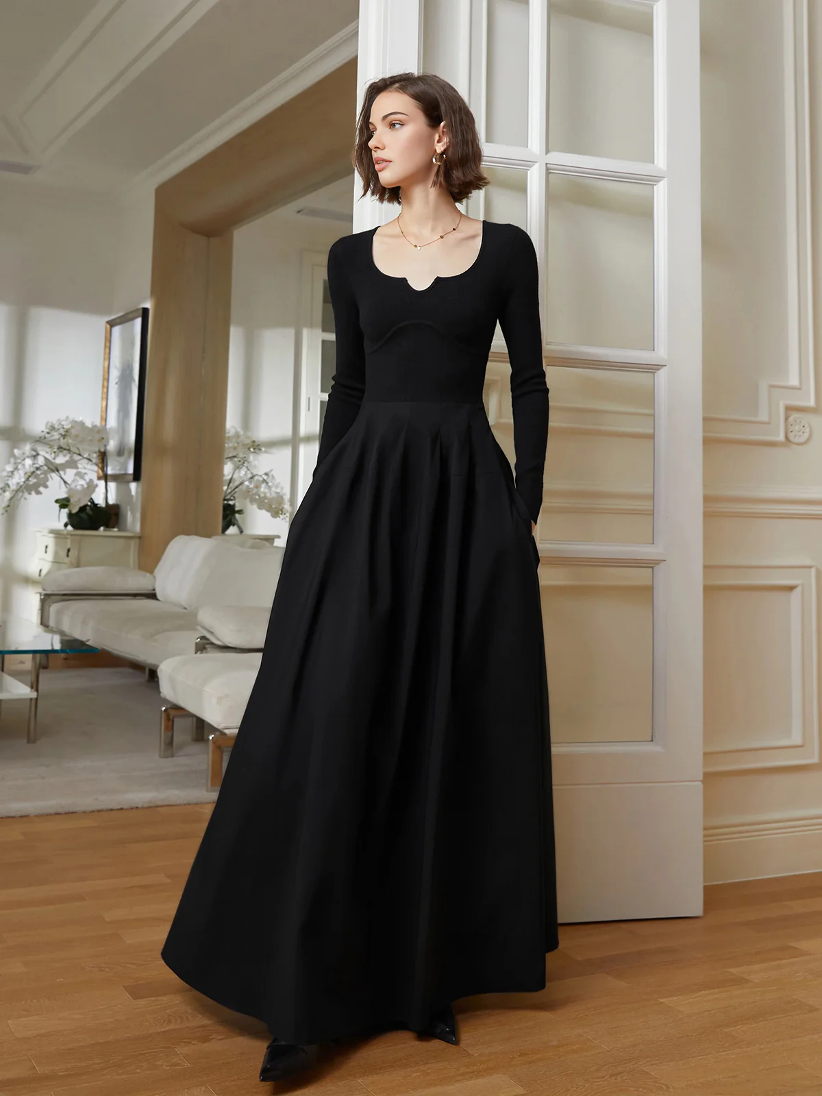 Elegant Umbrella-Shape Panel Dress - Image 5