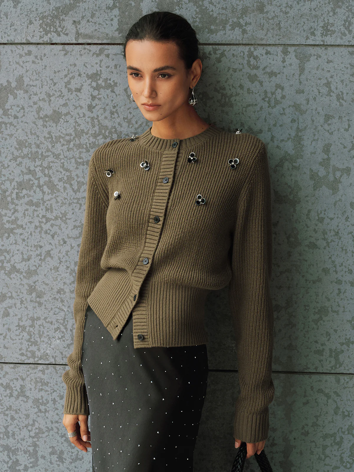 Embellished Button-Front Knit Cardigan - Image 5