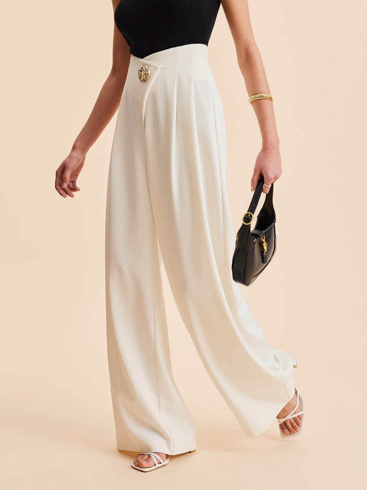 Embellished High-Waist Wide-Leg Pants - Image 4