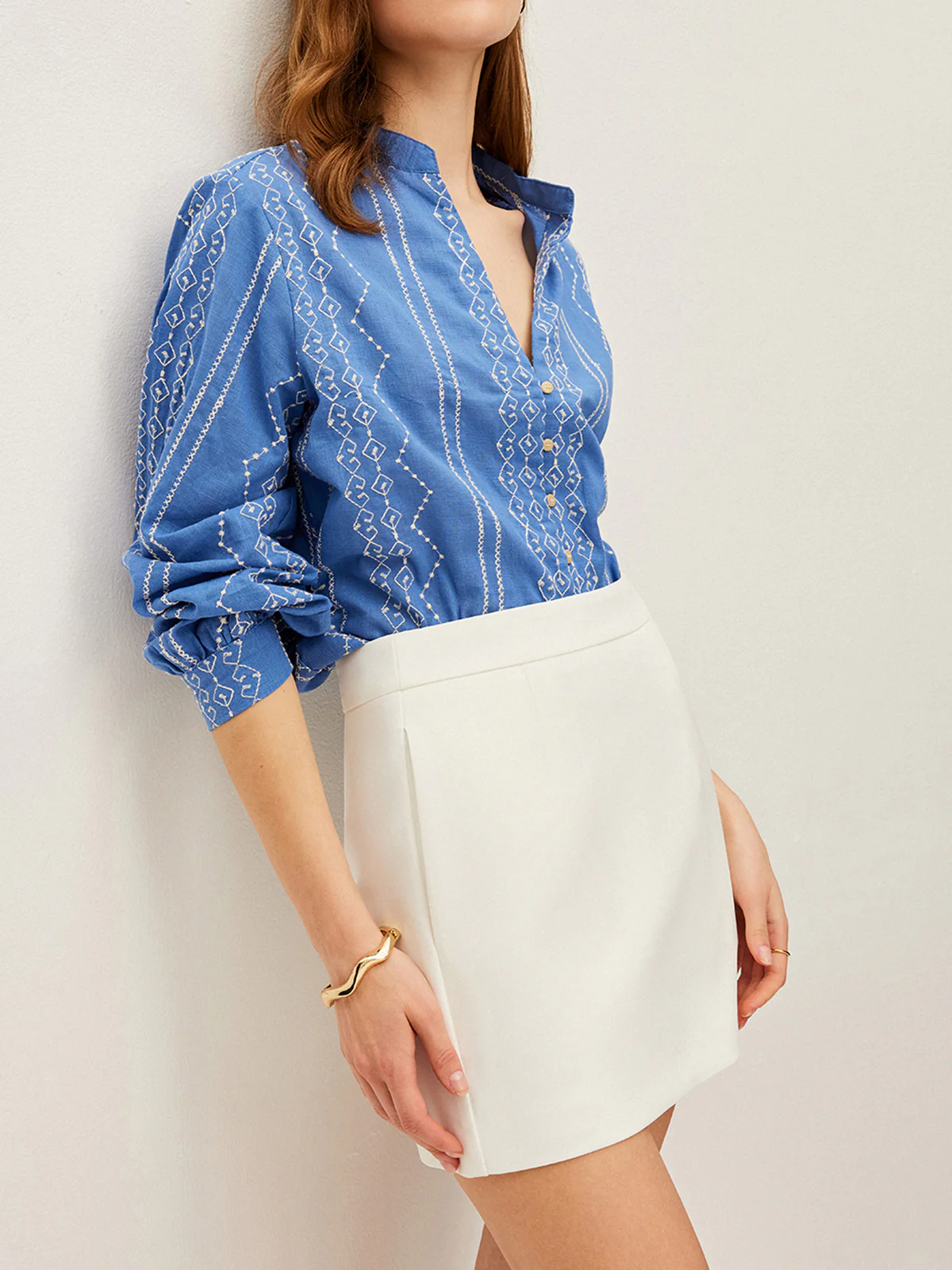 Embroidered Button-Down Shirt - Image 3