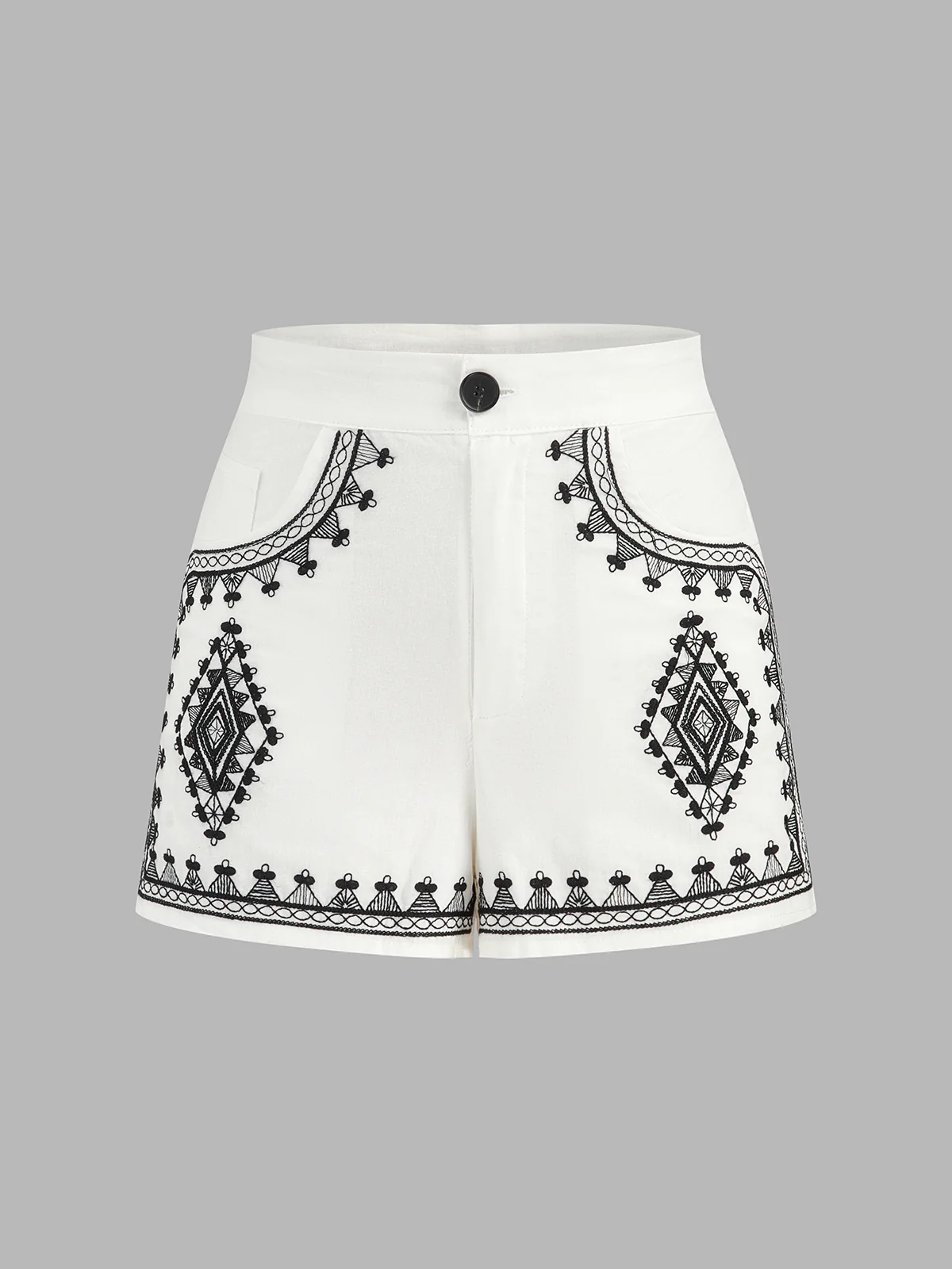 Embroidered Cotton Blend Vest & Shorts Set - Image 4