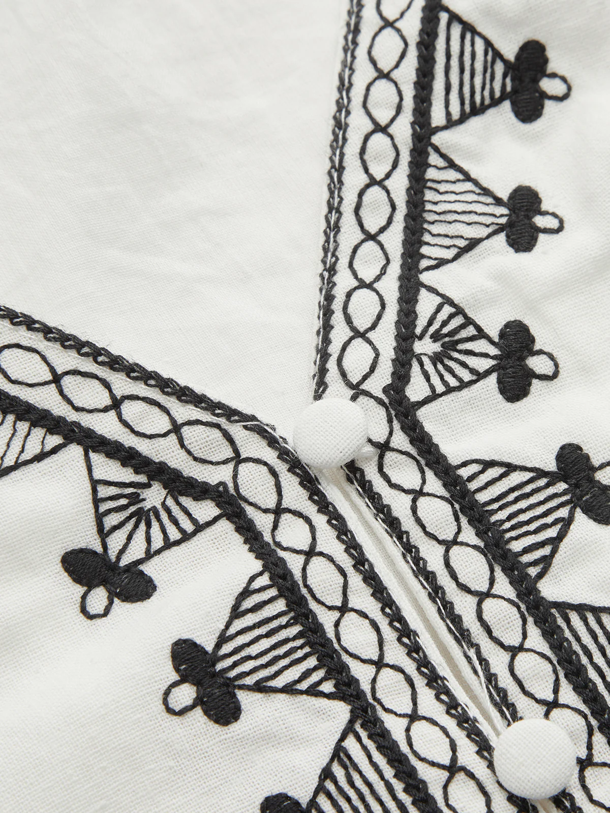 Embroidered Cotton Blend Vest & Shorts Set - Image 7