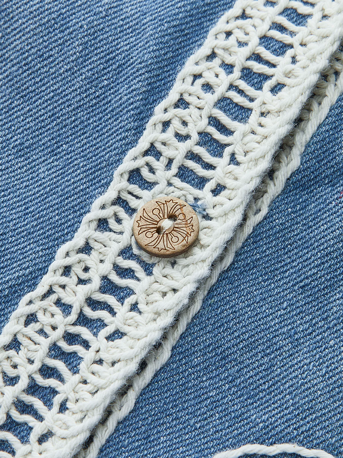 Embroidered Denim Button Vest - Image 3
