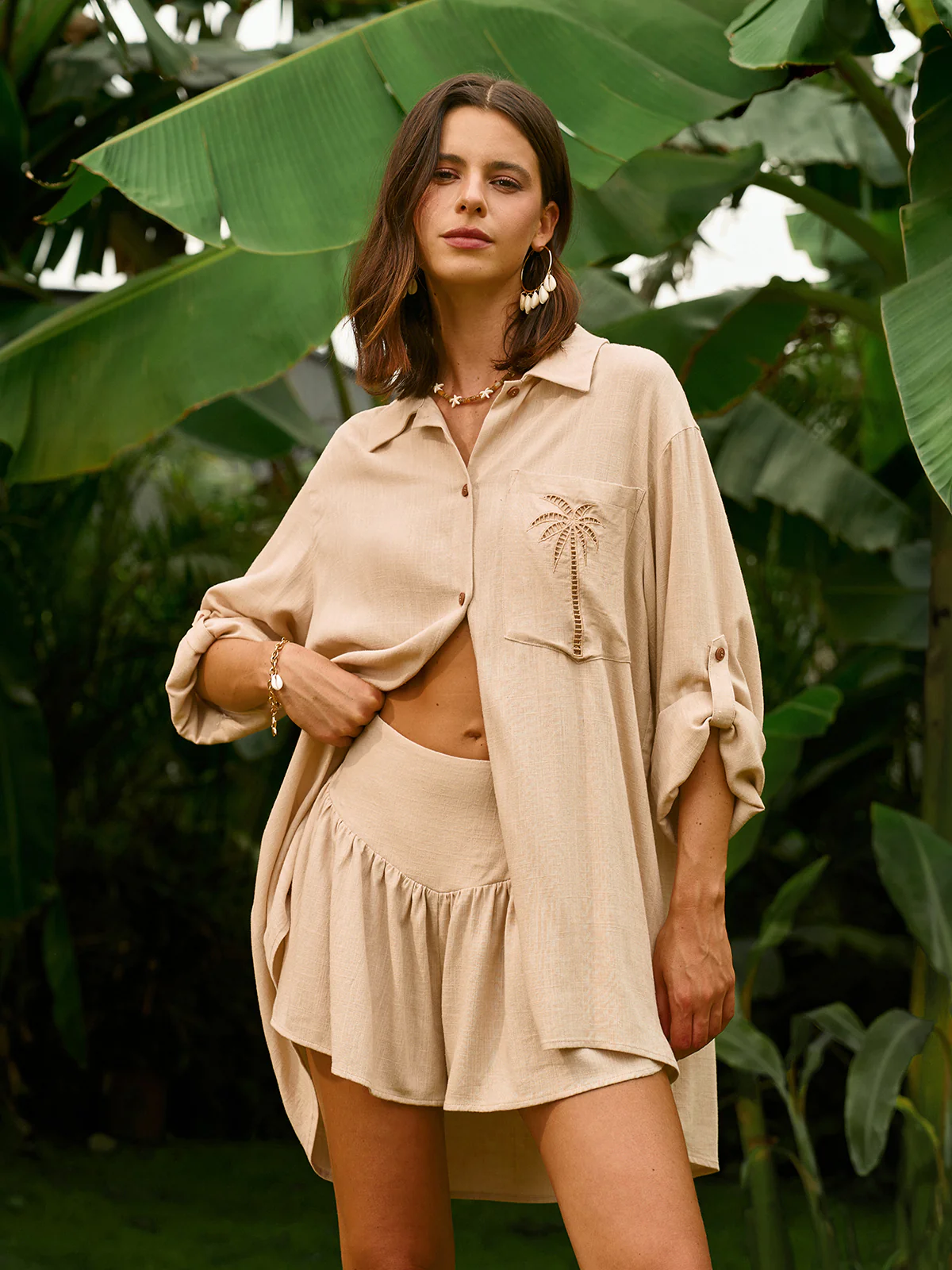 Embroidered Detail Shorts Set - Image 4